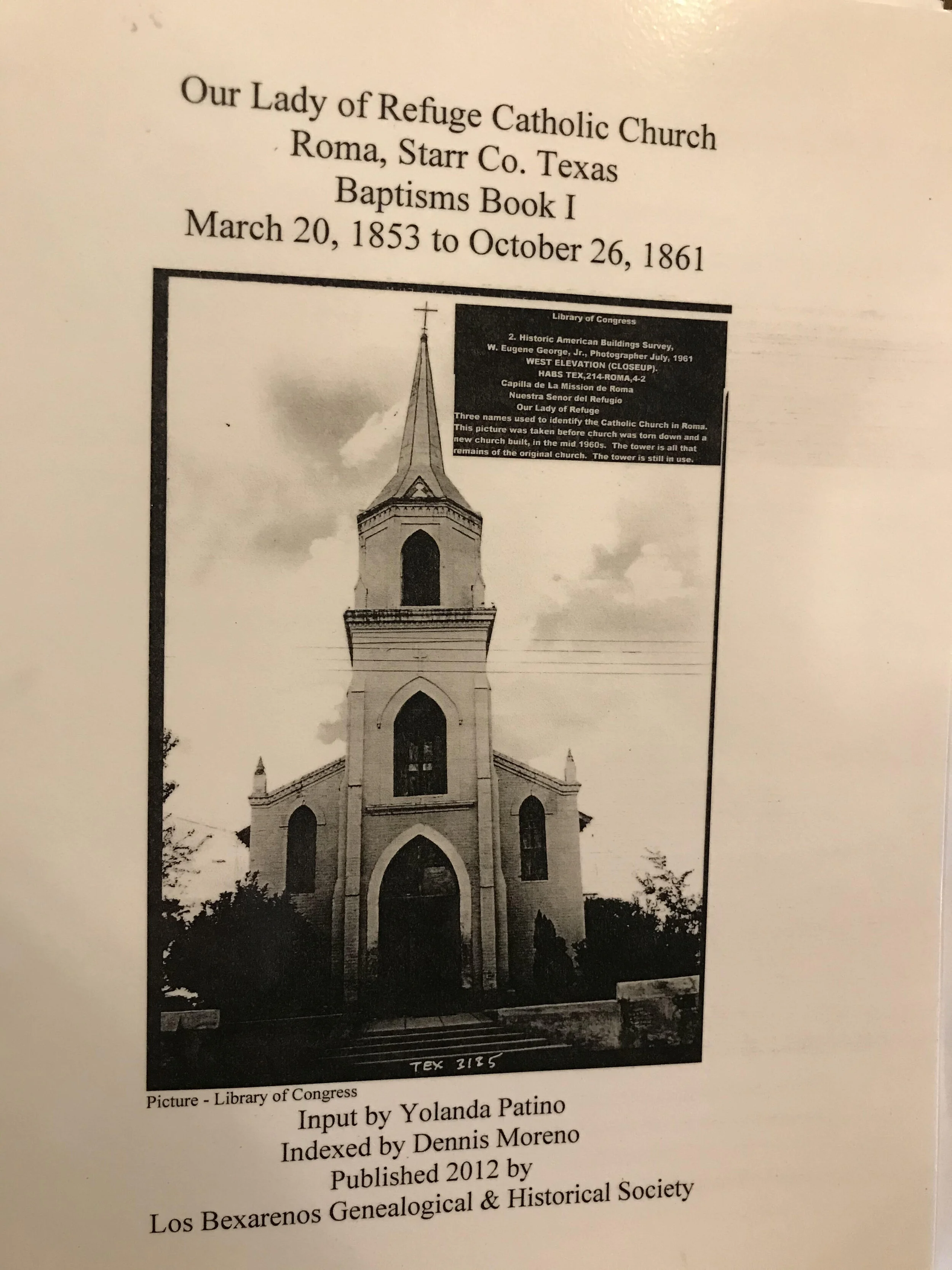 TX34. The Confirmation Lists of St. Anthony Church, Elmendorf, Texas, 1919-1931 by Santiago Escobedo, 2008.