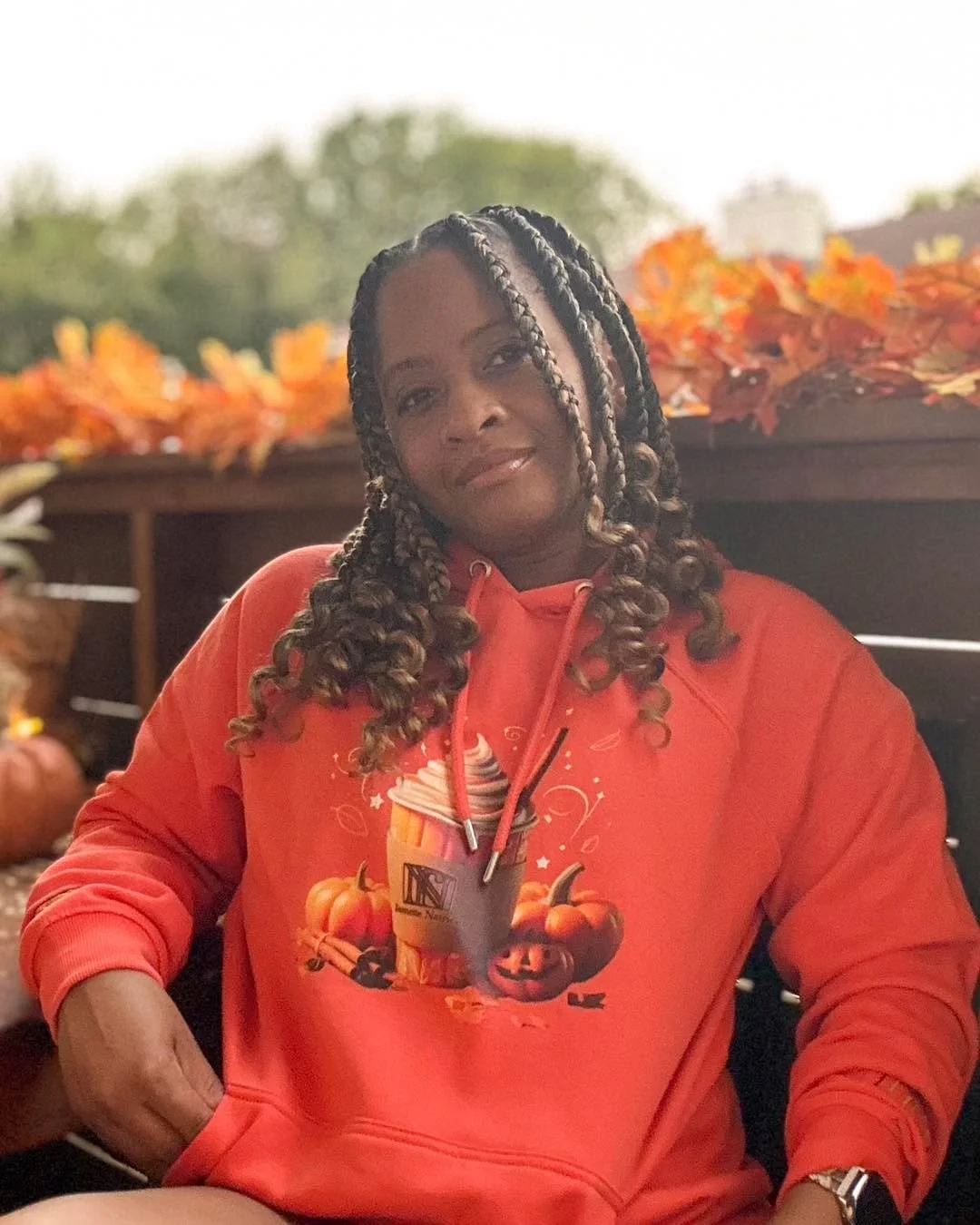 Get ready to cozy up with this pumpkin spice hoodie Available for a limited time! This raglan hoodie is extra soft, comfy, and has brushed lining which is perfect for the fall season! 🍂🍁. 

#CozySeason #PumpkinSpiceVibes #FallEssential  #fall #fash