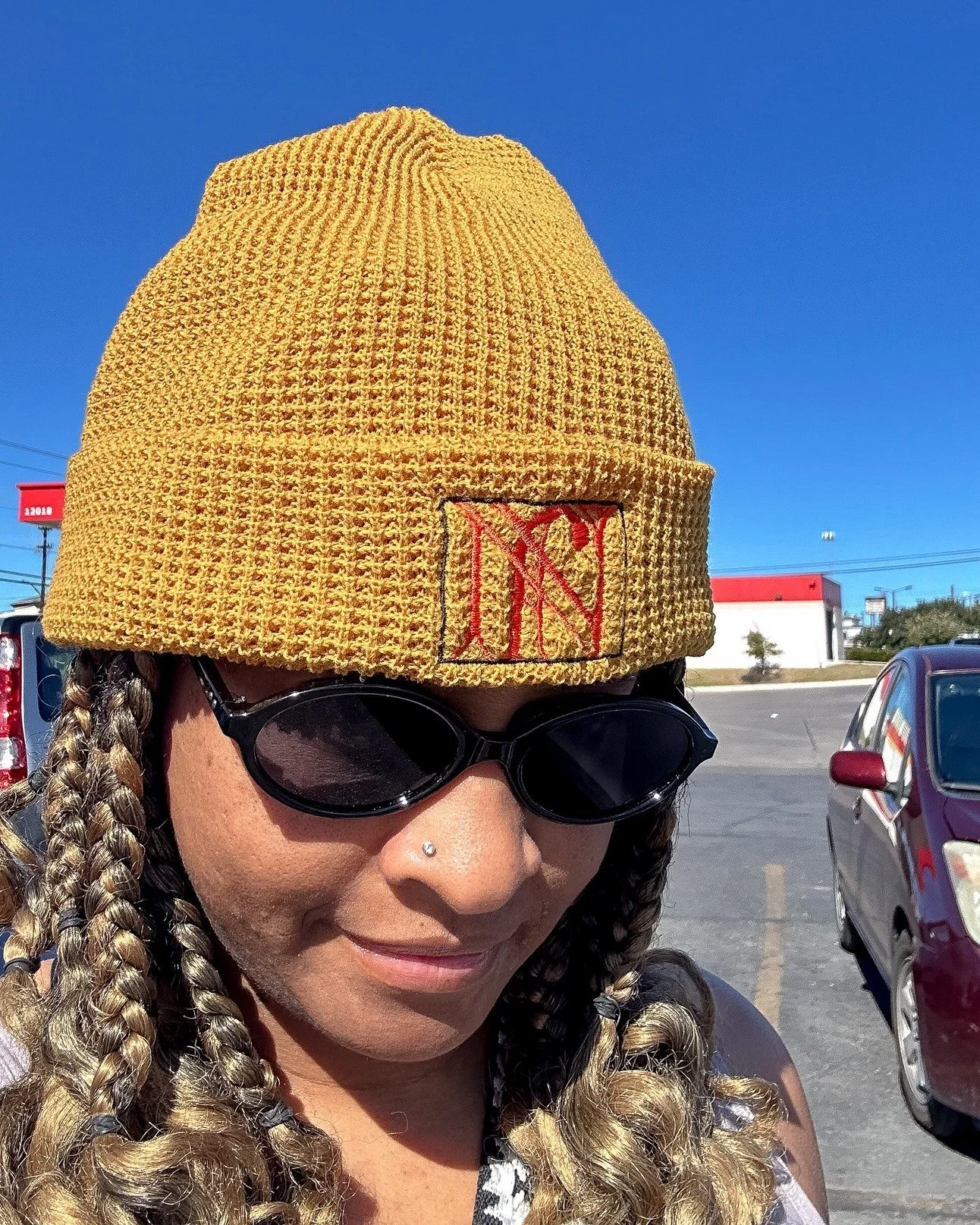 It may not be that cold but it's cold enough for me to rock this beanie! The perfect blend of warmth, comfort, and style &mdash; the waffle beanie you&rsquo;ll wear on repeat. 🧢✨ shop now....the Link in the bio

 #fashion #fallfashiontrends #fall #F