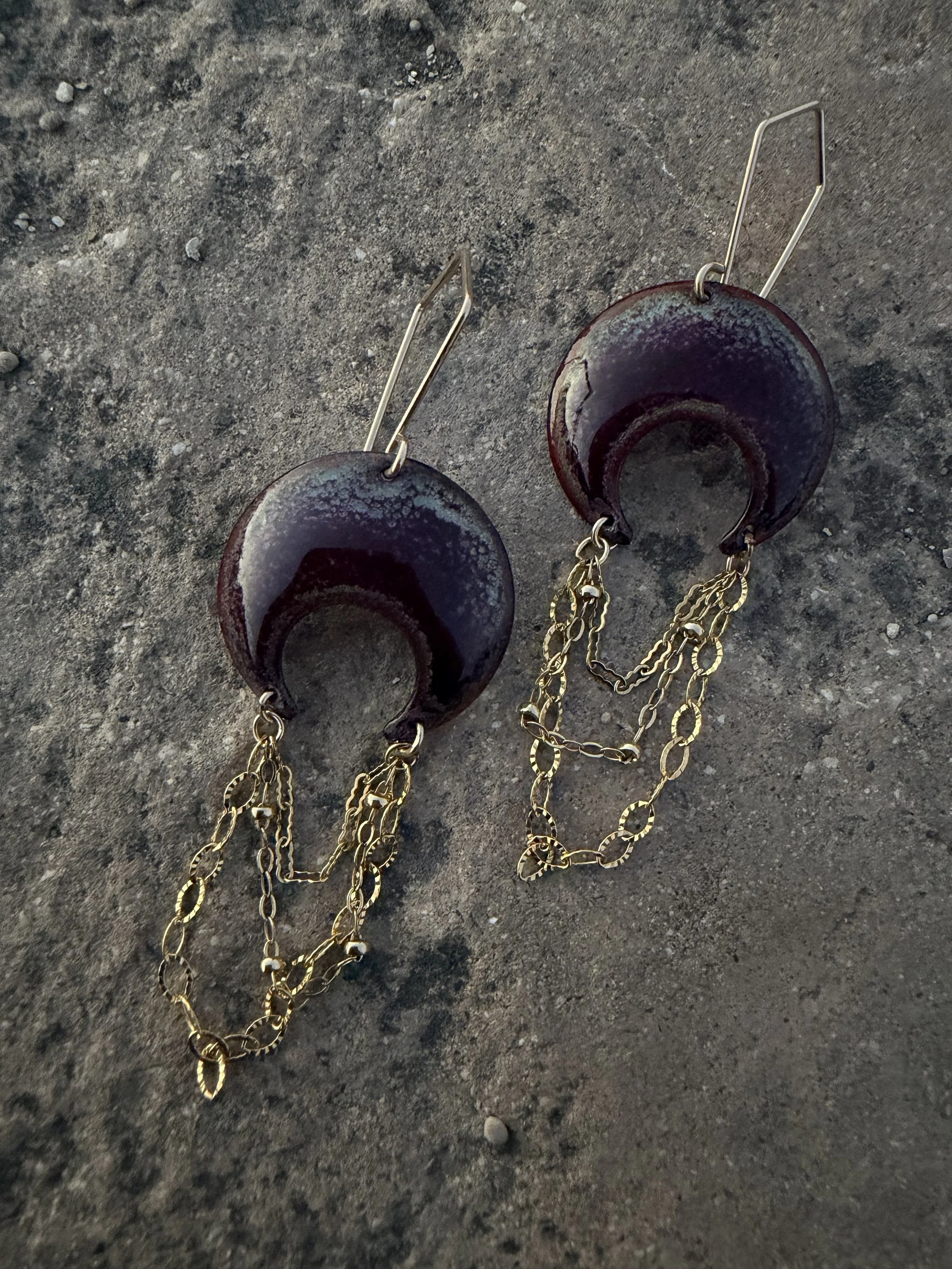 Plum Moon Earrings
