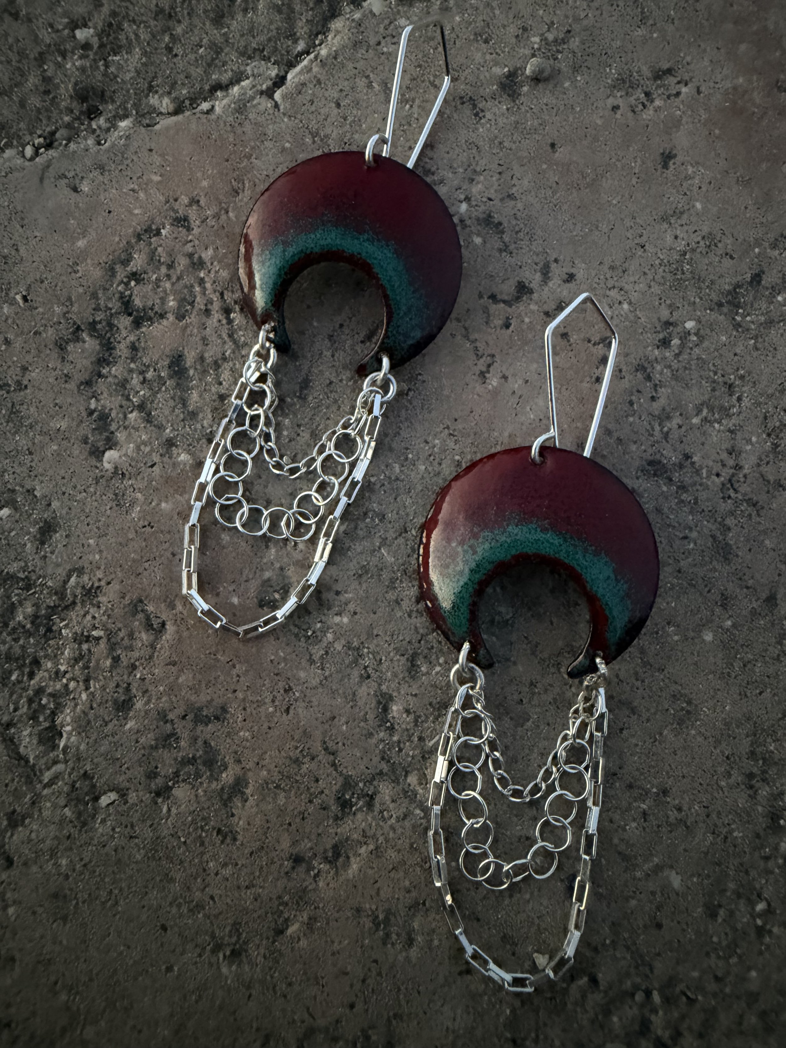 Blood & Sky Moon Earrings