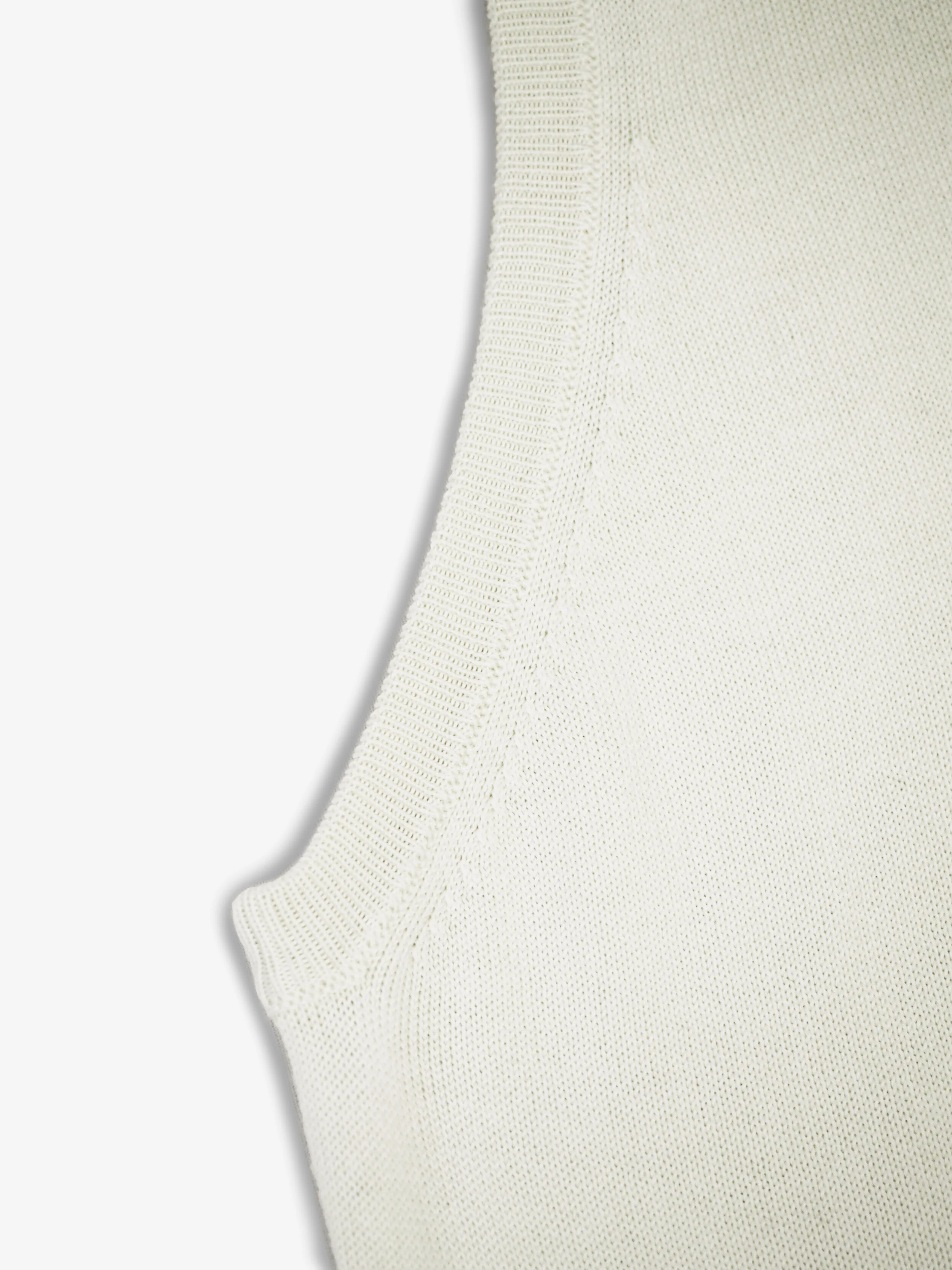 DRAKE'S CREAM KNITTED COTTON SLEEVELESS 