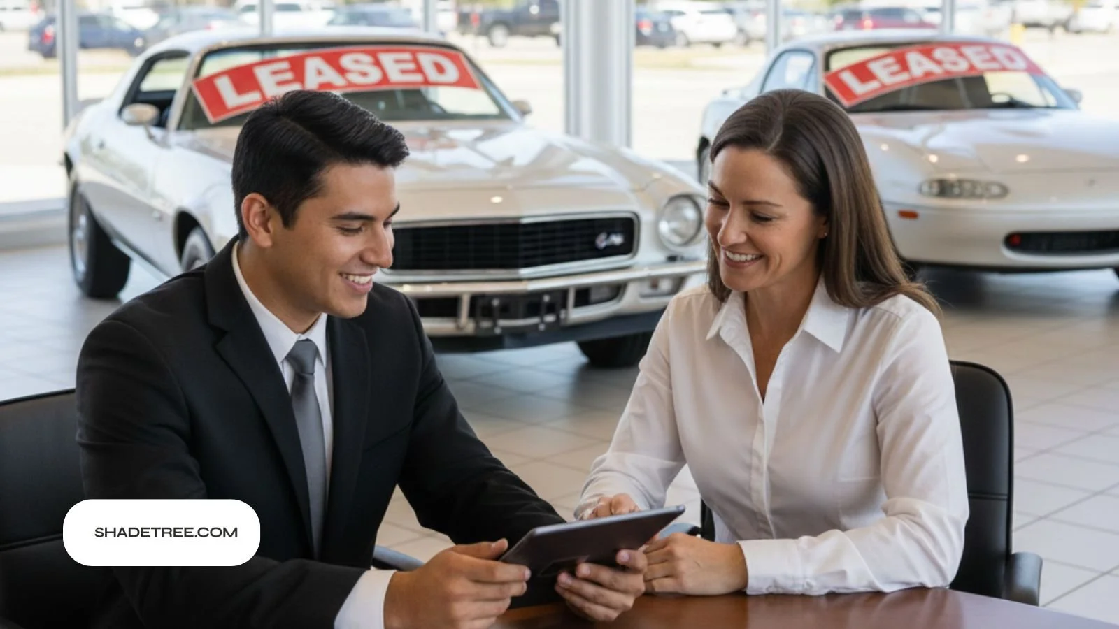 Can You Lease a Used Car consultation with salesperson and leased cars