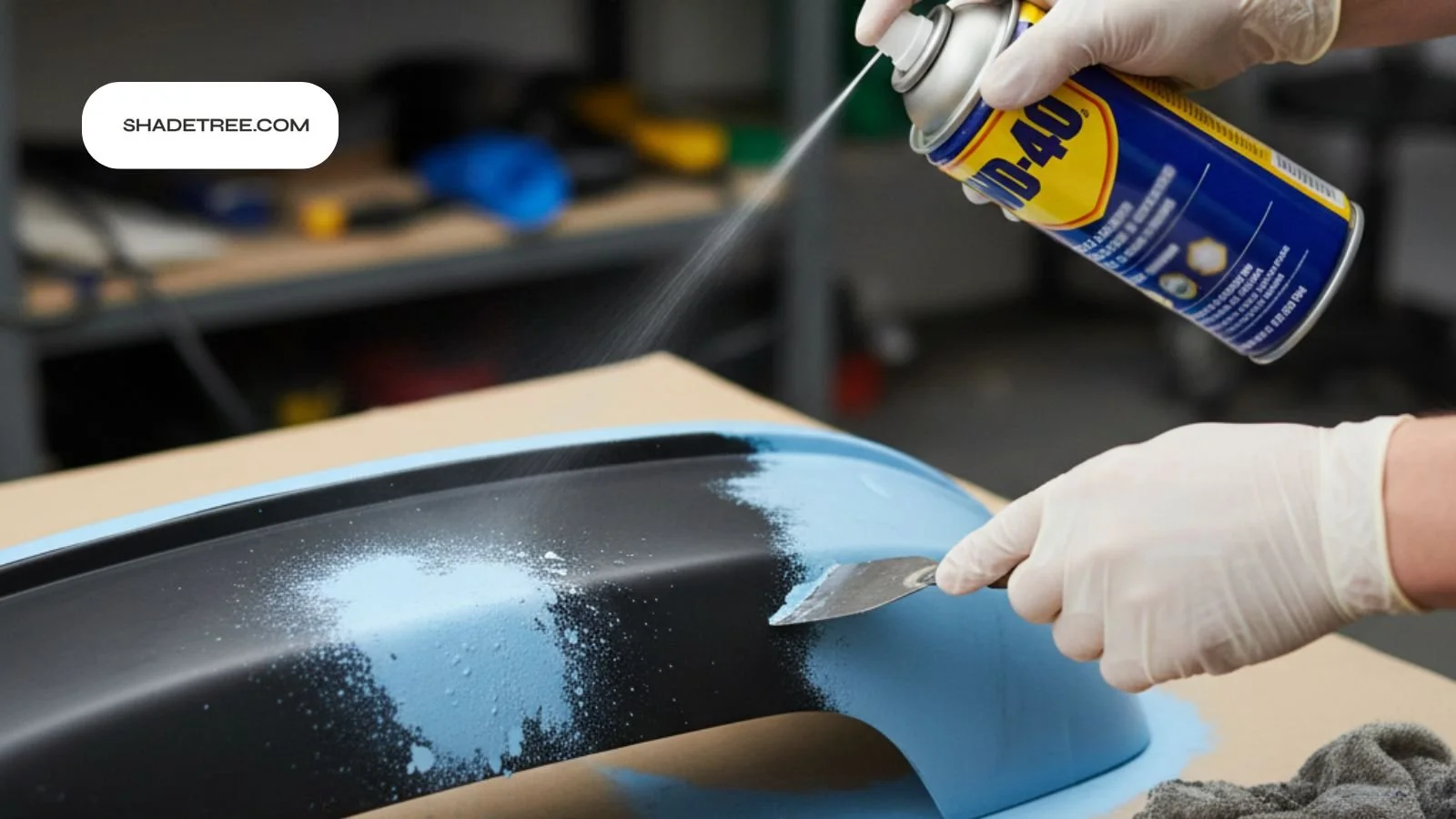 how to remove paint from plastic using spray solvent and scraping