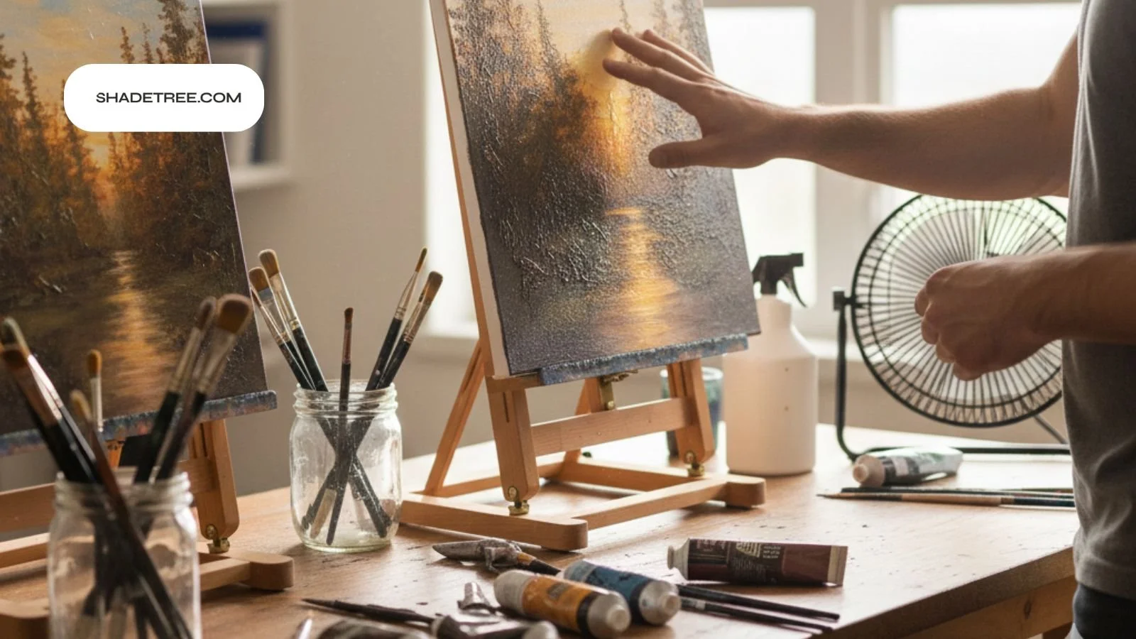 how long does it take for acrylic paint to dry while artist tests texture