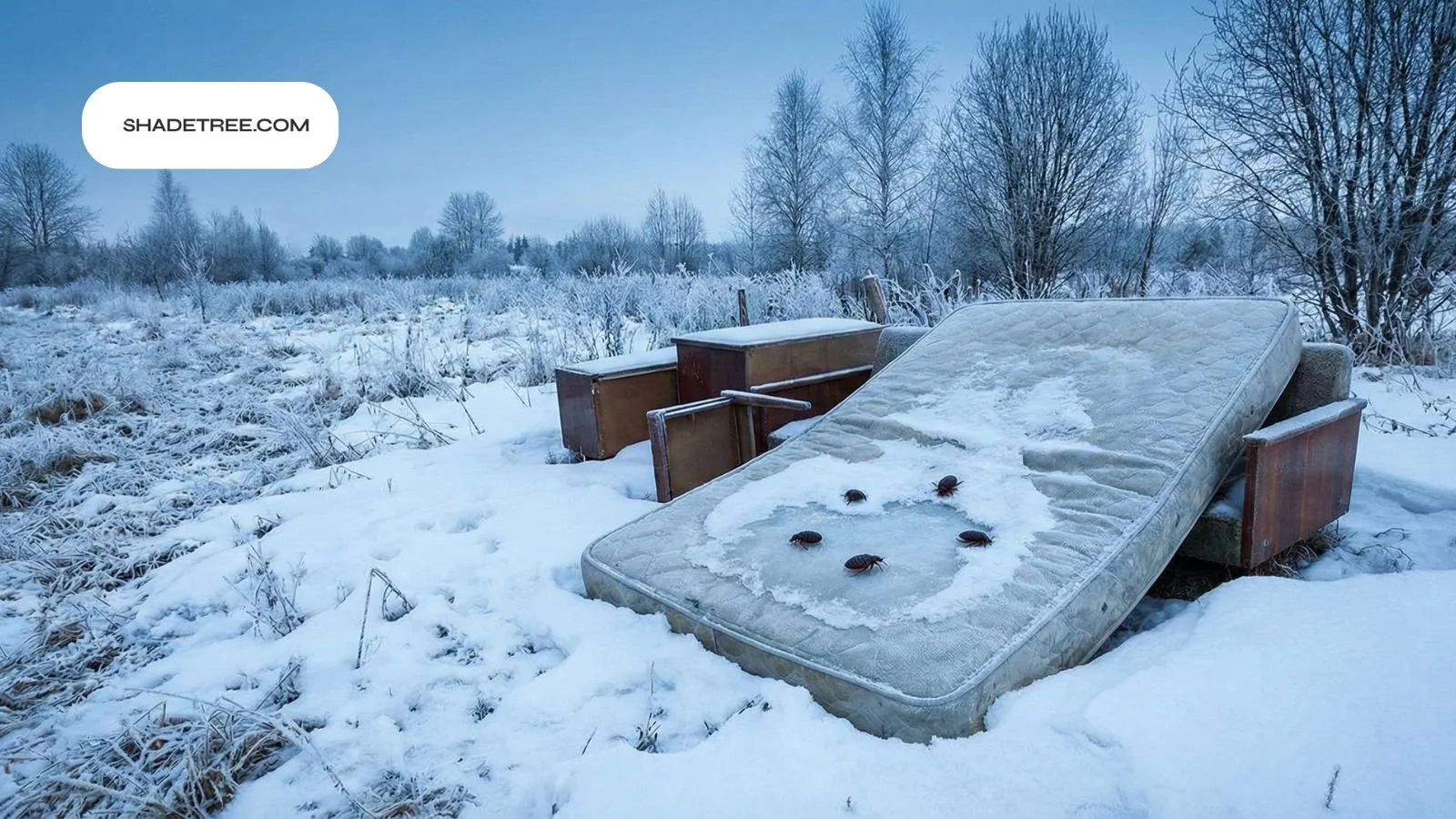 Can bed bugs live outside on a discarded mattress in freezing weather