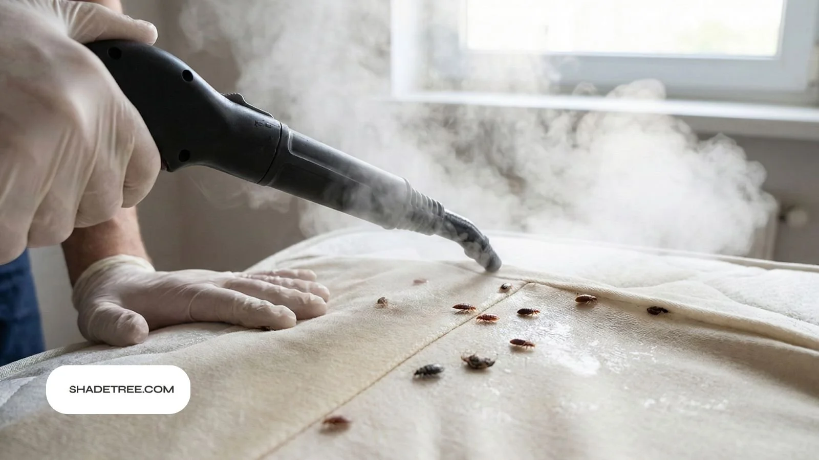 Can bed bugs live outside during steam treatment on infested bedding