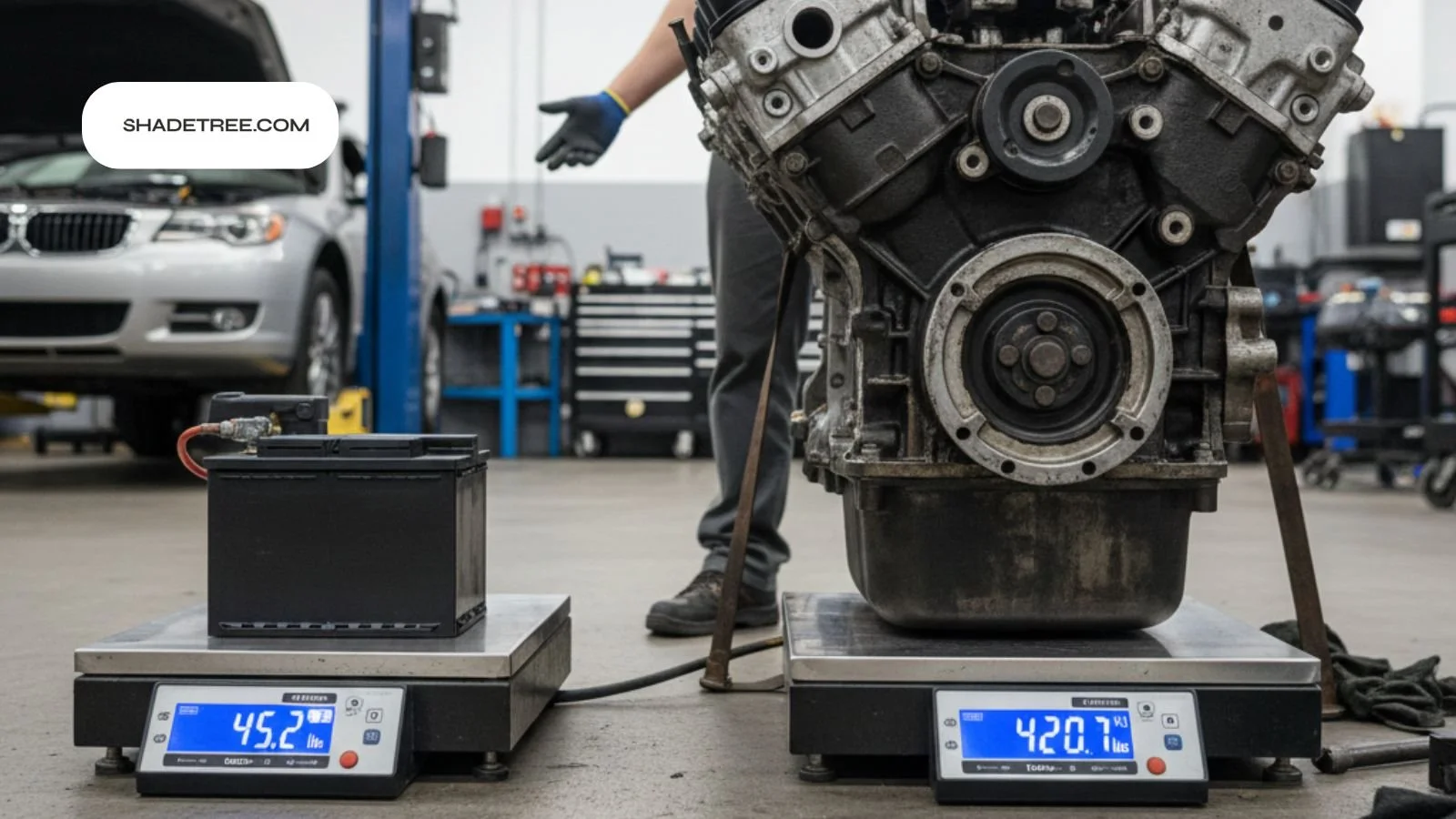 Comparing engine and battery weight – how much does a car battery weigh