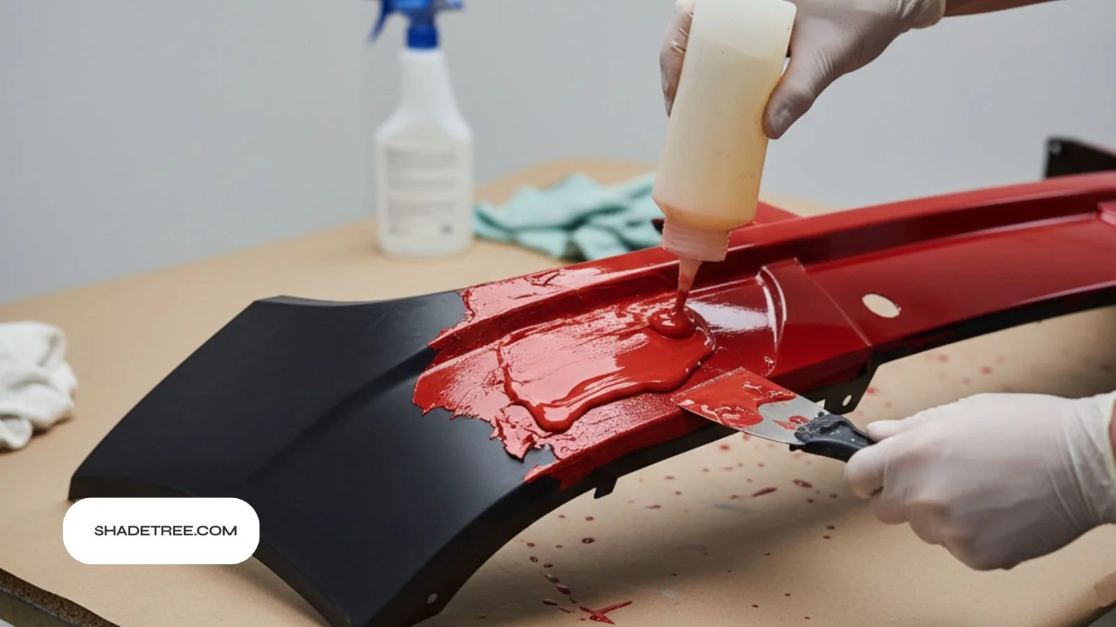 how to remove paint from plastic with chemical remover and putty knife