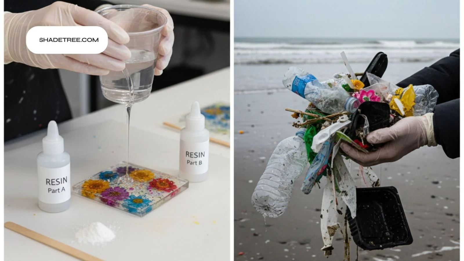 is resin plastic clear epoxy pouring into mold for crafts