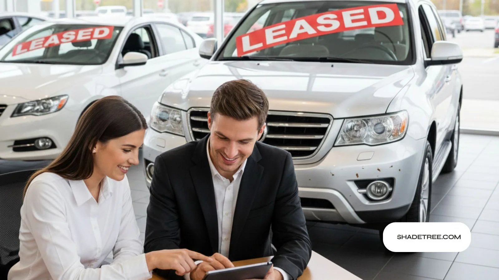 Can You Lease a Used Car discussion in dealership with leased vehicles