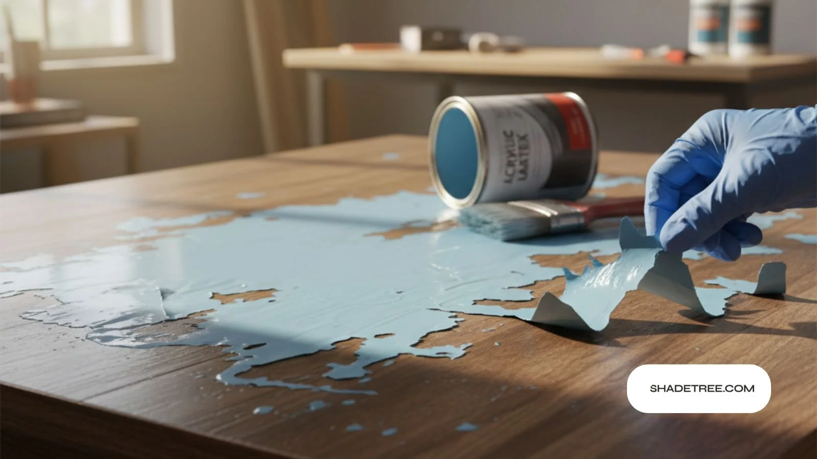 can you paint over polyurethane and peel latex paint off wood surface