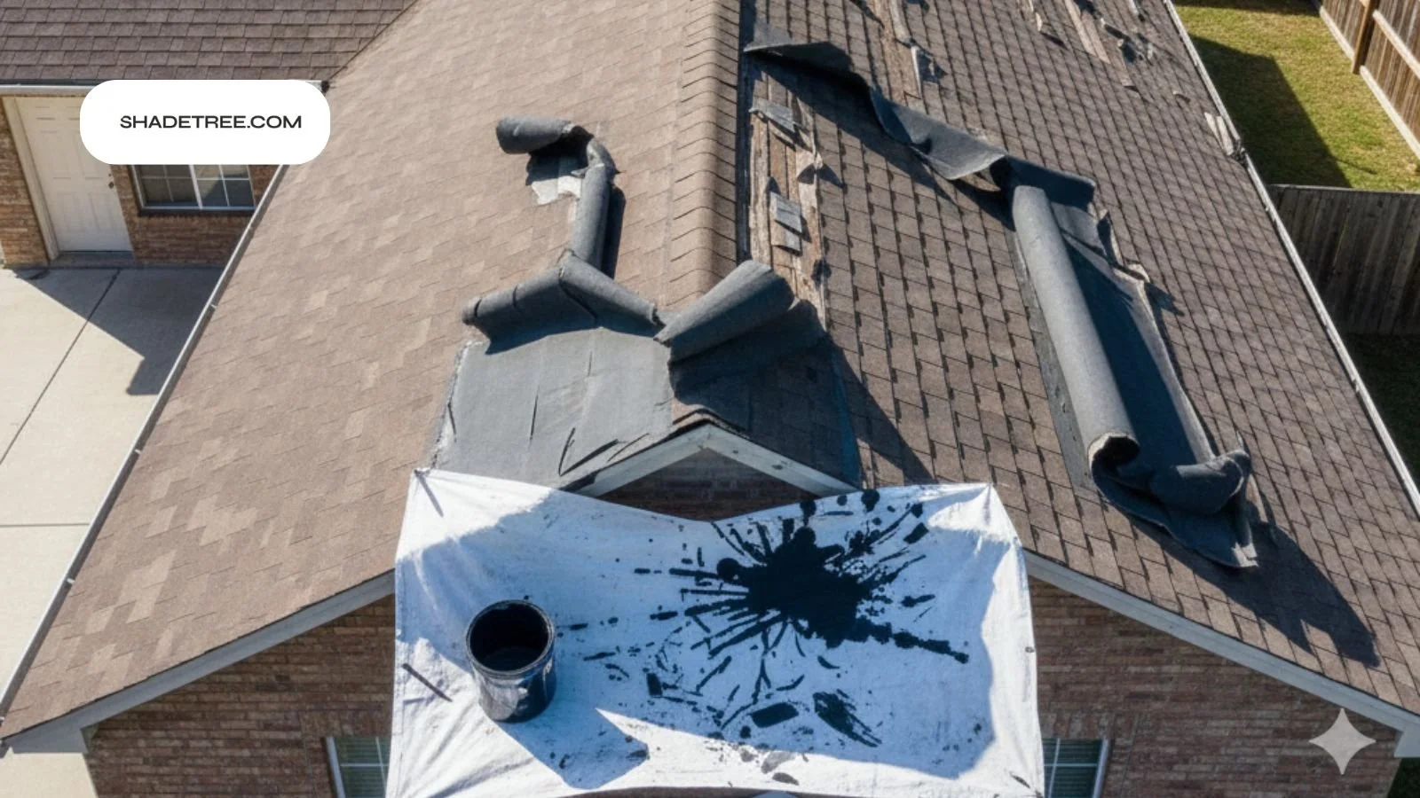 Large roof being coated, can you paint shingles with sealant