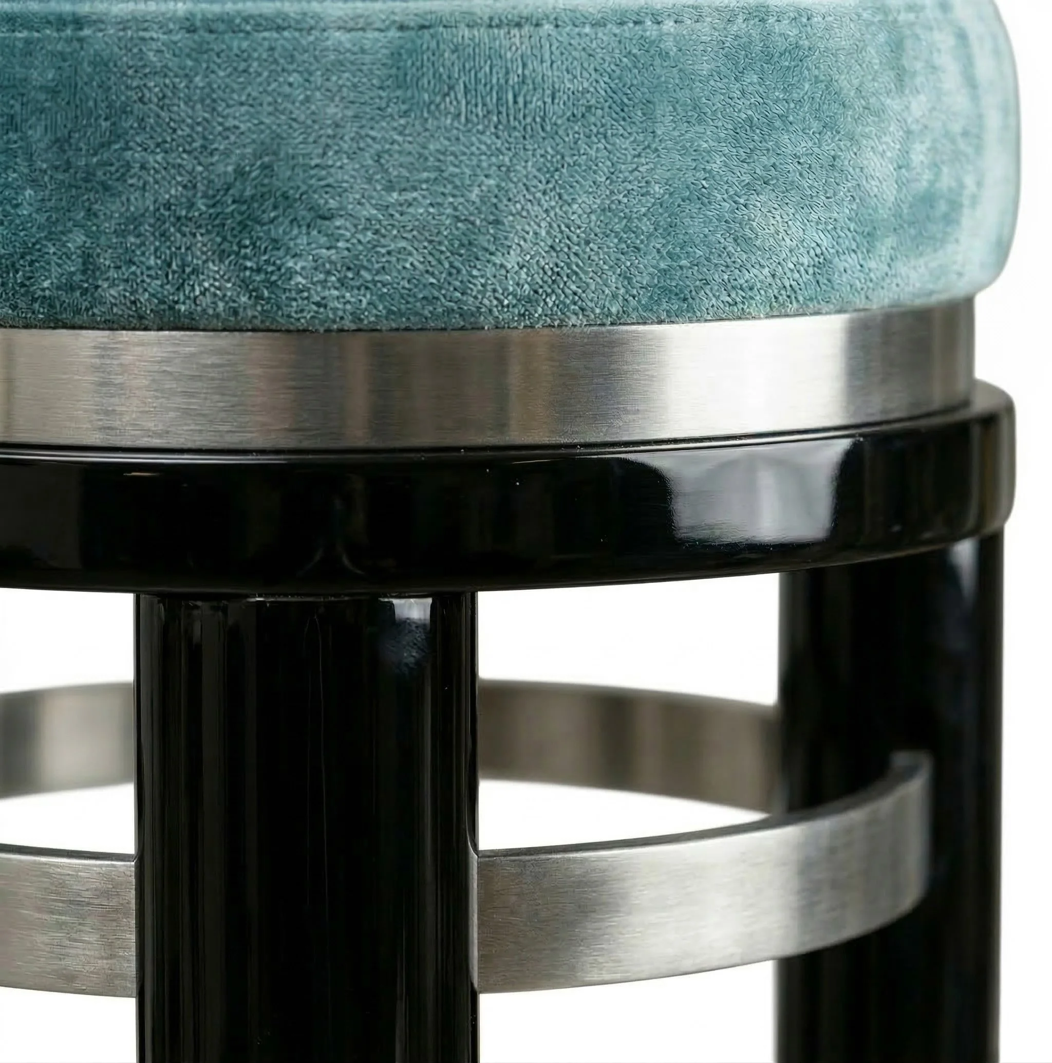 Tabouret argent noir bleu zoom BACCARIS.jpg