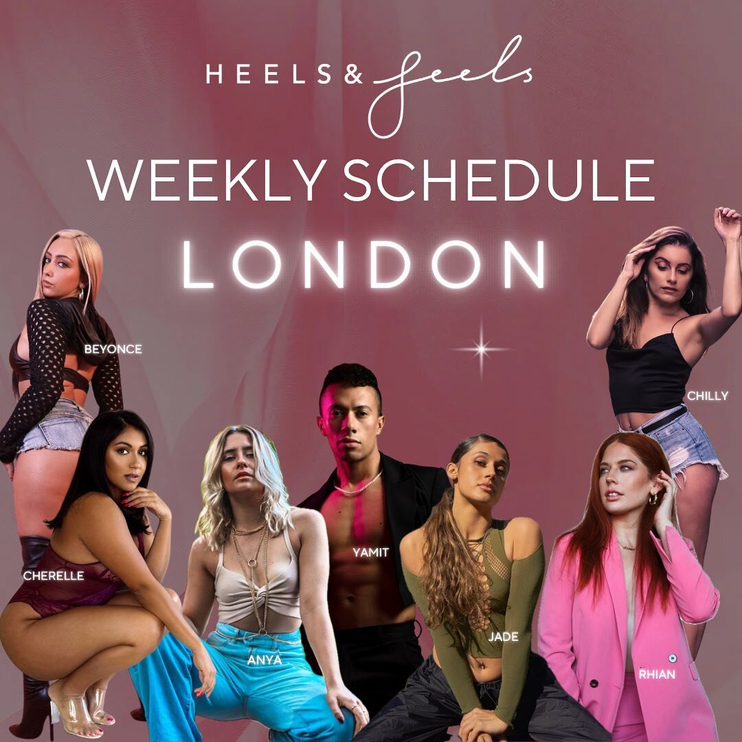 🚨 H E E L S  A N D  F E E L S  N E W  C L A S S  S C H E D U L E 🚨

Slay throughout the week like the queen you are with our new H&amp;F London class schedule 💃🏻 On the menu we have:
👠 Entry Level Heels 
👠 Beginner Heels 
👠 Intermediate Heels
