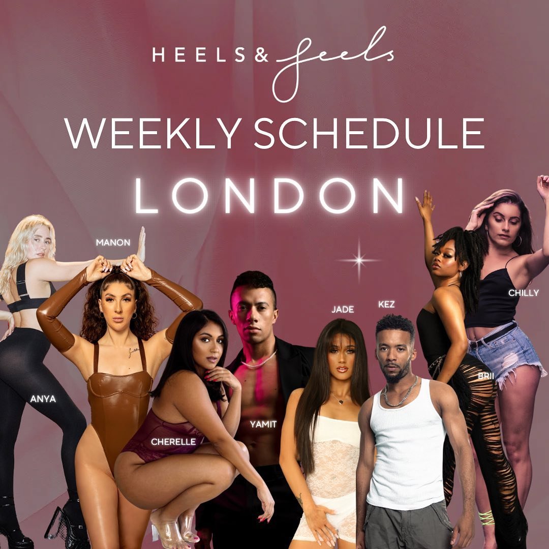 🚨 H E E L S  A N D  F E E L S  N E W  C L A S S  S C H E D U L E 🚨

We are pleased to announce our brand new H&amp;F London class schedule!!! and introducing @kezman04, @manonizri and @bitty.brii to the faculty ❤️&zwj;🔥

💃🏻 On the menu we have:
