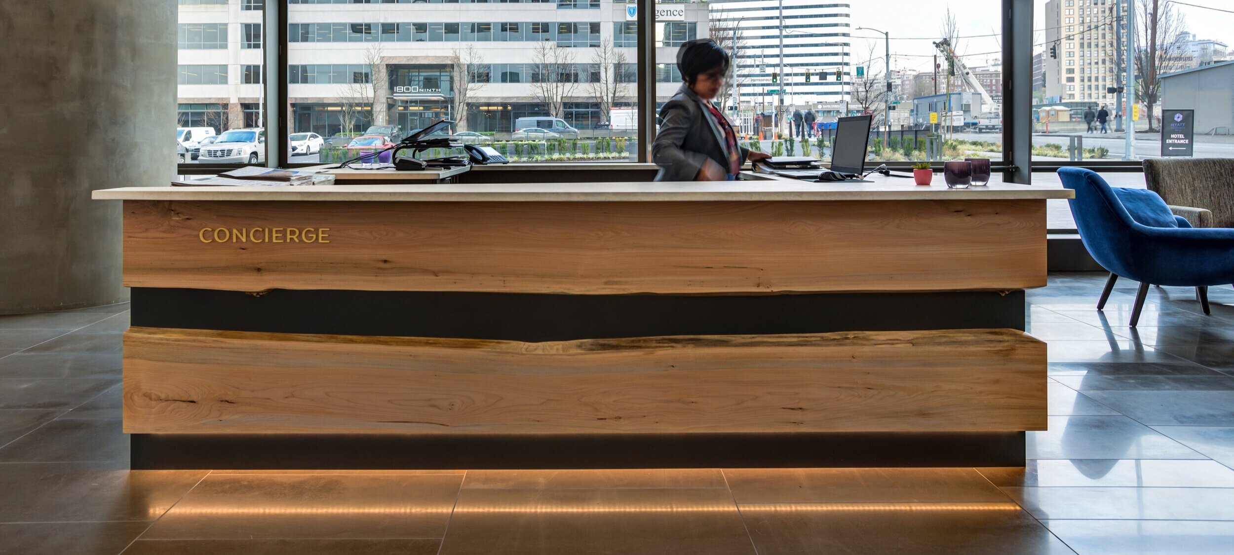 live edge maple concierge desk 