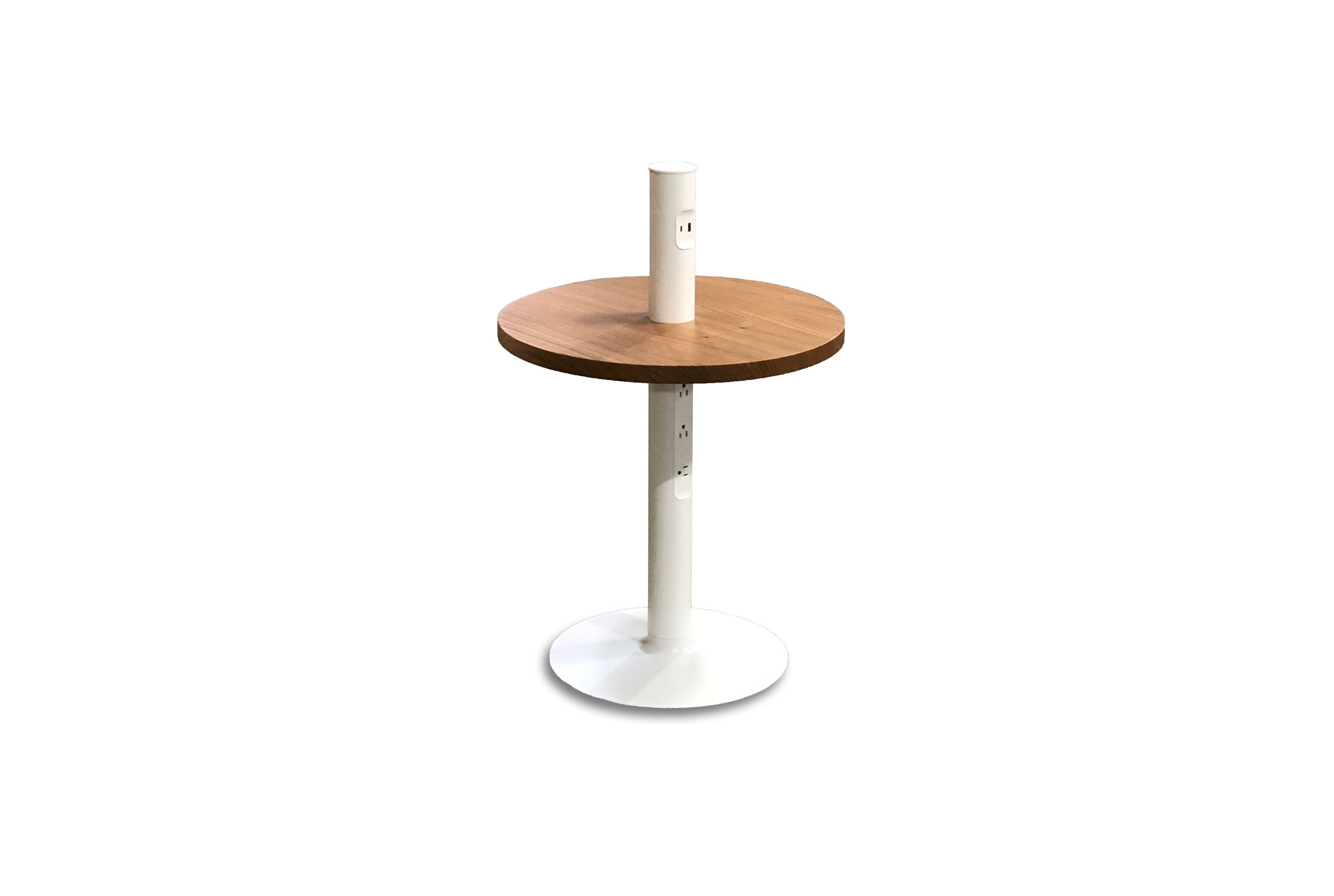 SEATED HEIGHT VERSION WITH CLEAR RED ELM  TOP AND WHITE BASE - power cord not shown