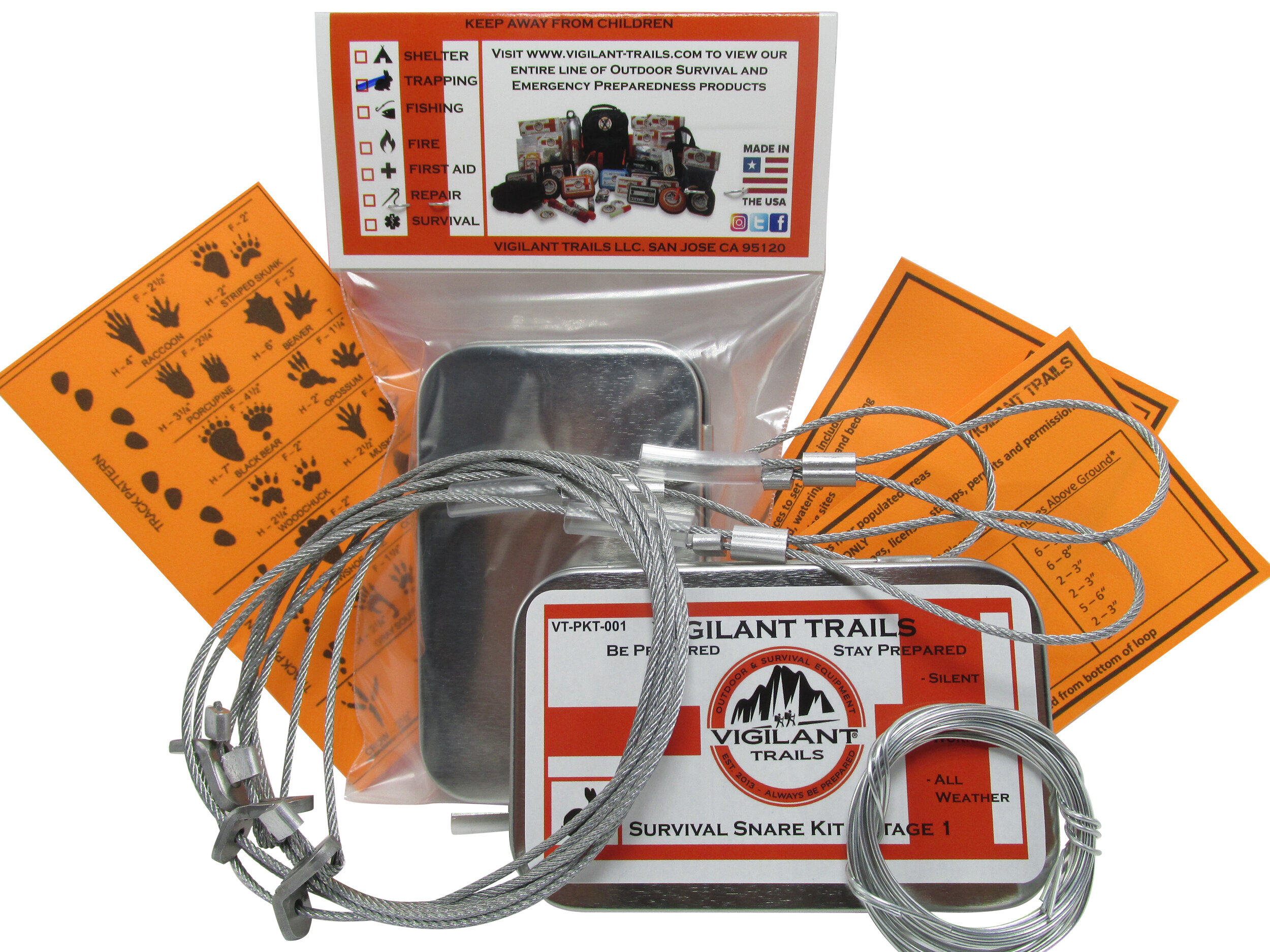 Survival Snares Traps Small Game Survival Snare Trap RC Emergency Snare Kit 