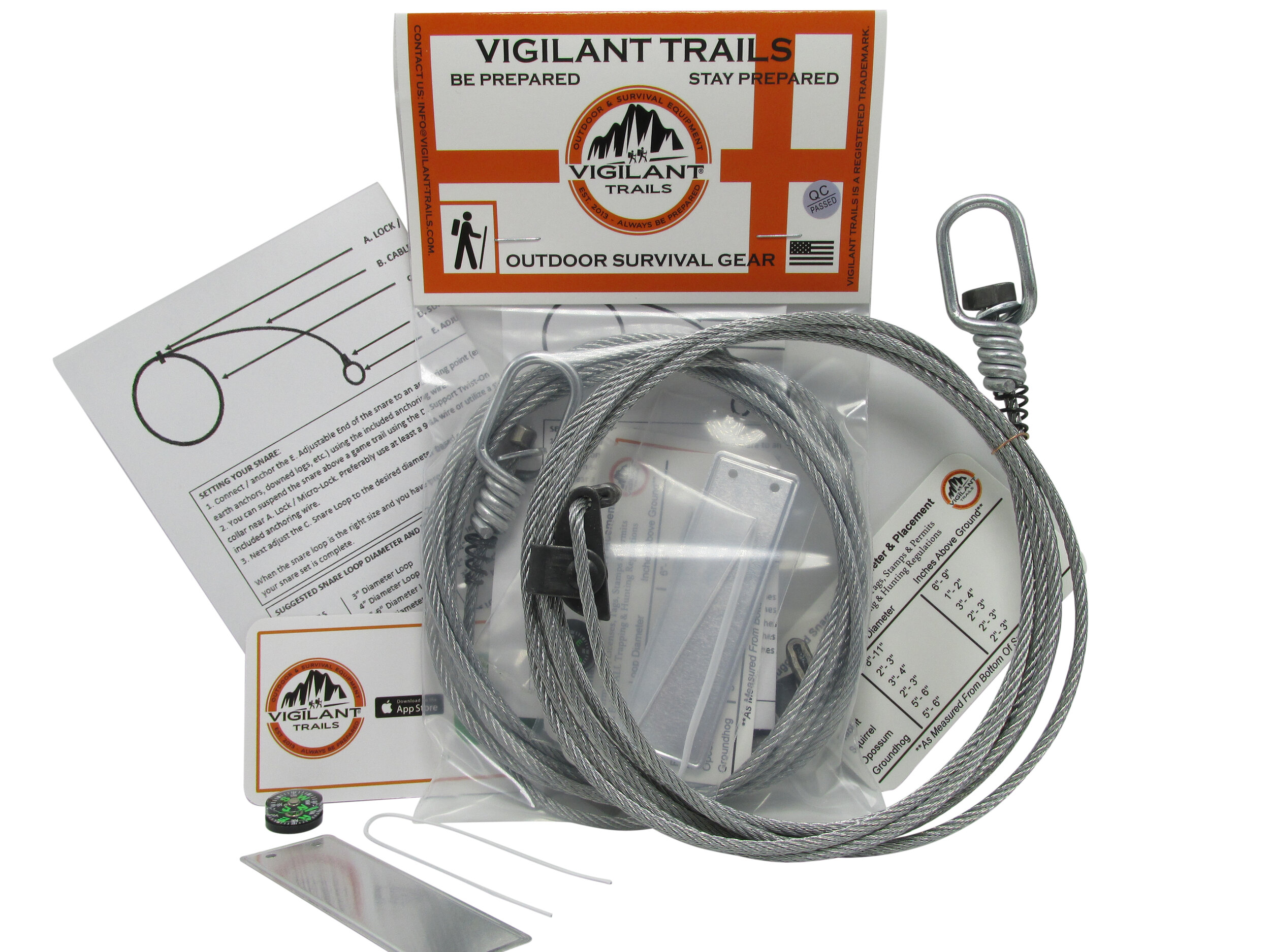 Vigilant Trails® Wild Pig/Hog Survival Snare Trap, Cam Lock Design Insures  A Successful Catch, Proven Performance