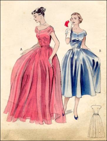 The Making Of A 1950s Ball Gown Using A Vintage Sewing Pattern - YouTube