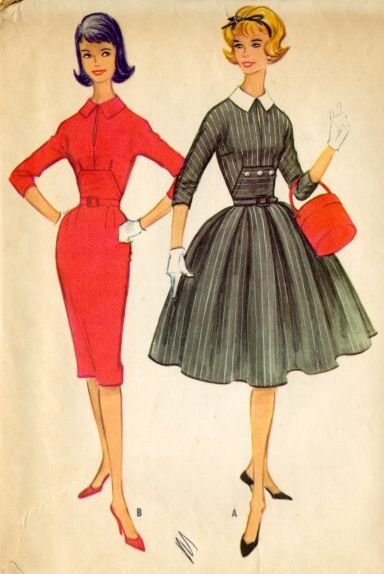 1959 Dress Pattern with Slim and Full Skirt Options — Sense