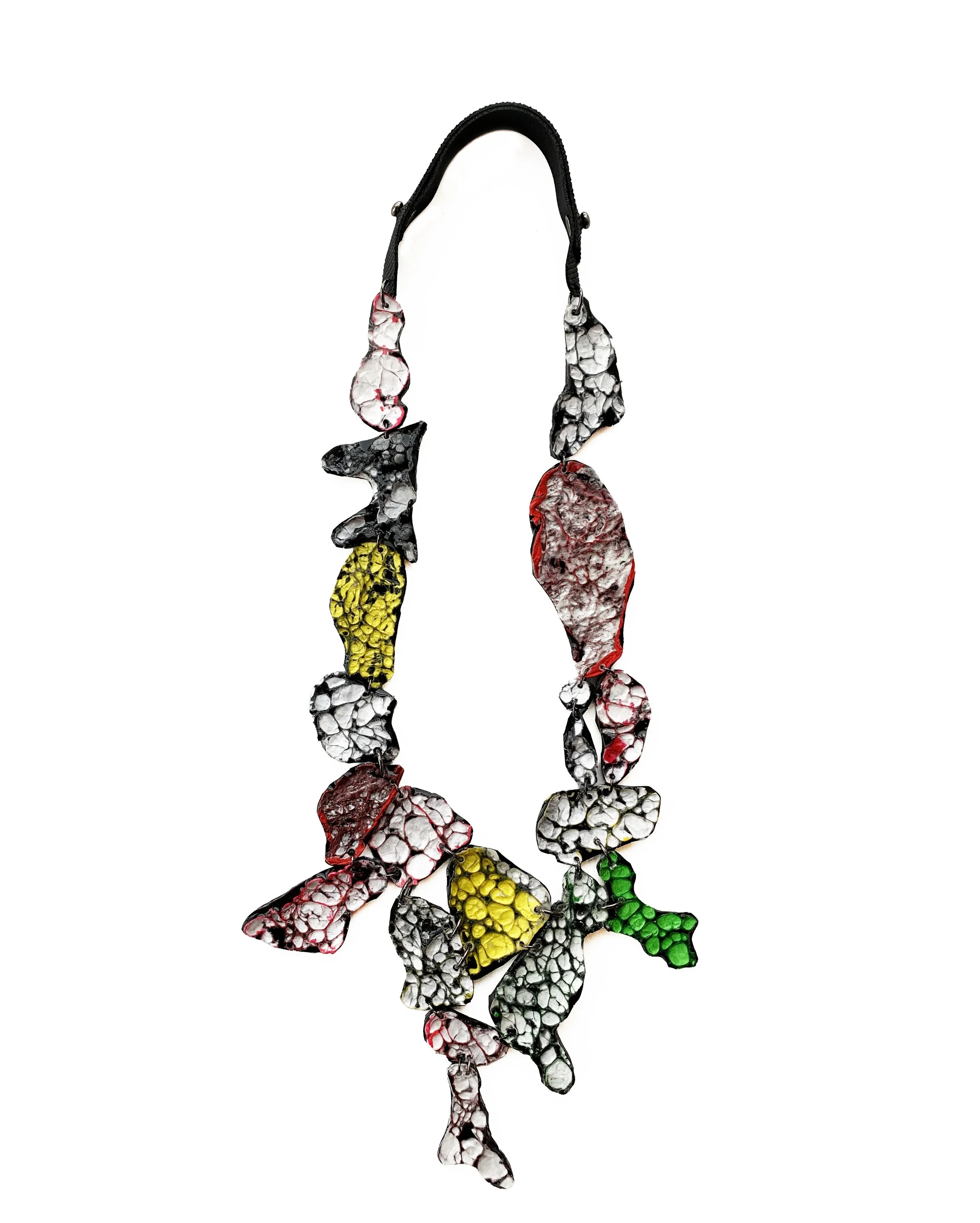 Color Mass — Multi Color Cubical Texture Statement Necklace