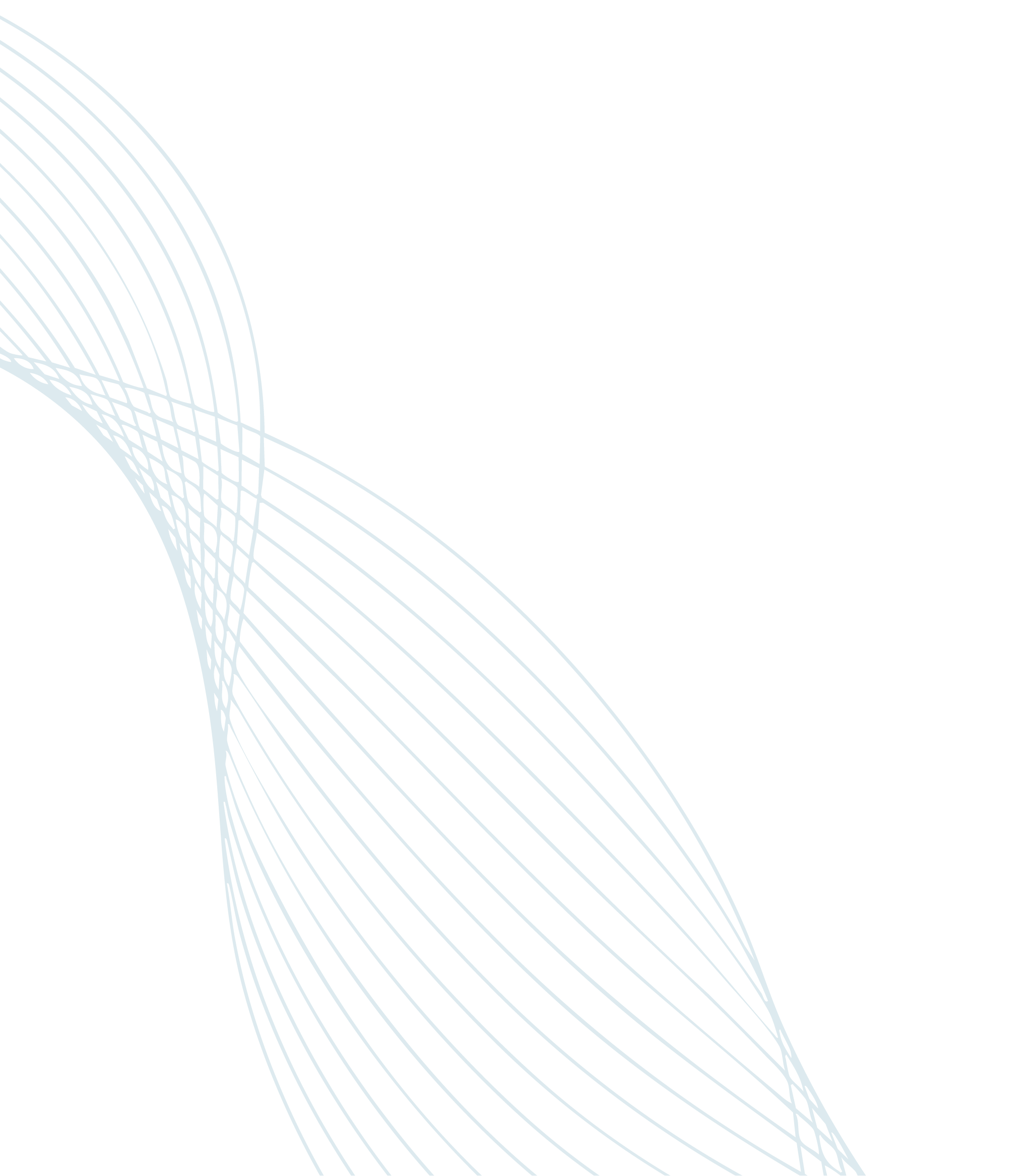 Abstract background with light blue flowing wave lines on a white background.