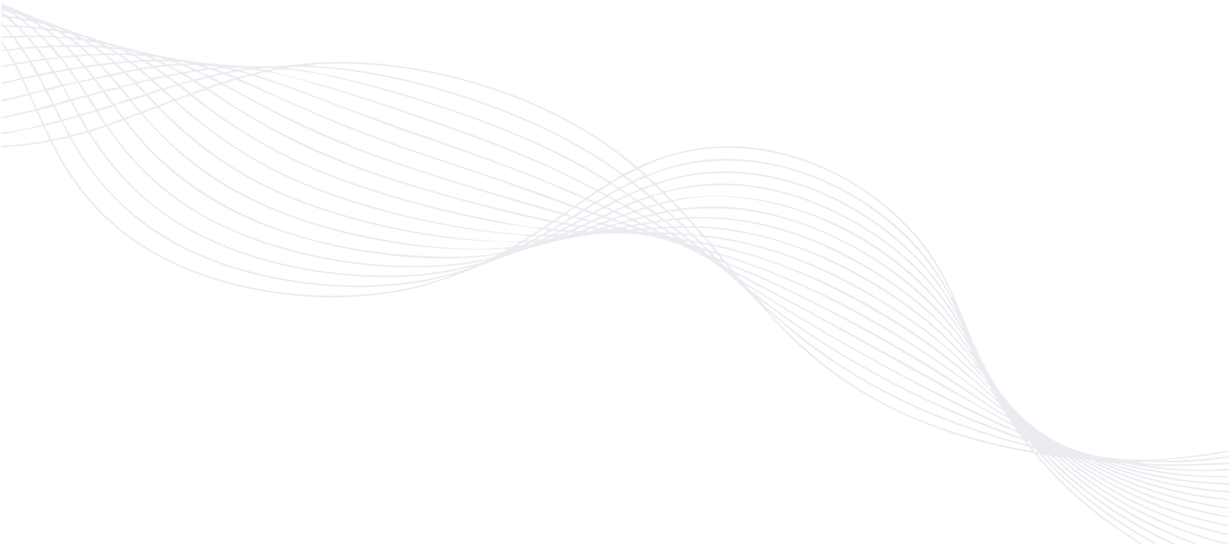 Abstract background with light purple flowing wave lines on a white background.