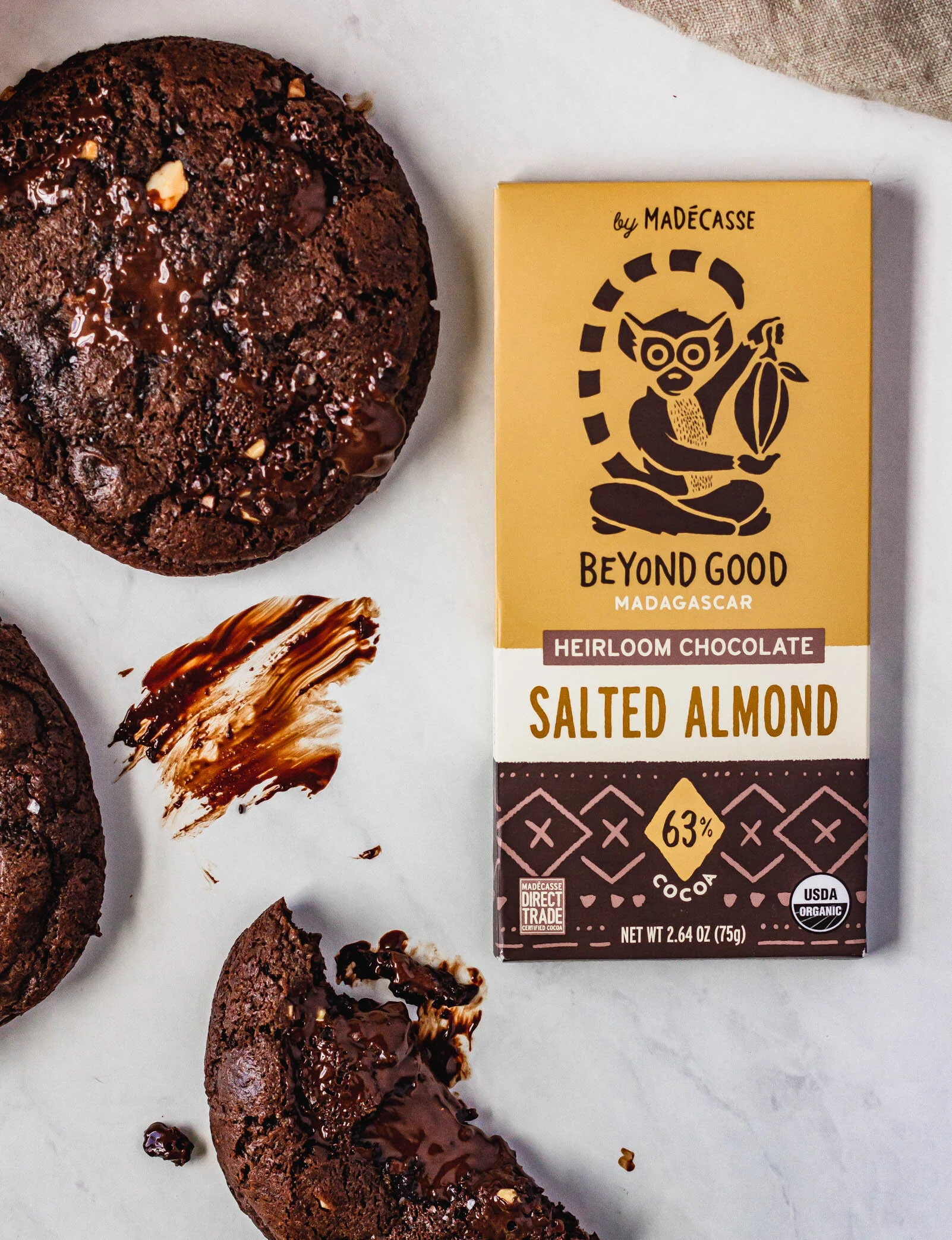 Salted Almond Dark Chocolate Cookies