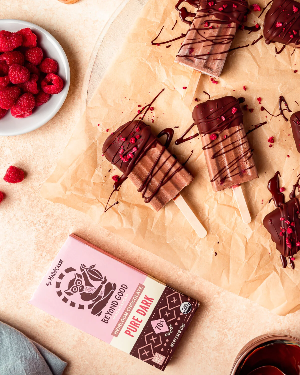 Raspberry Chocolate Popsicles