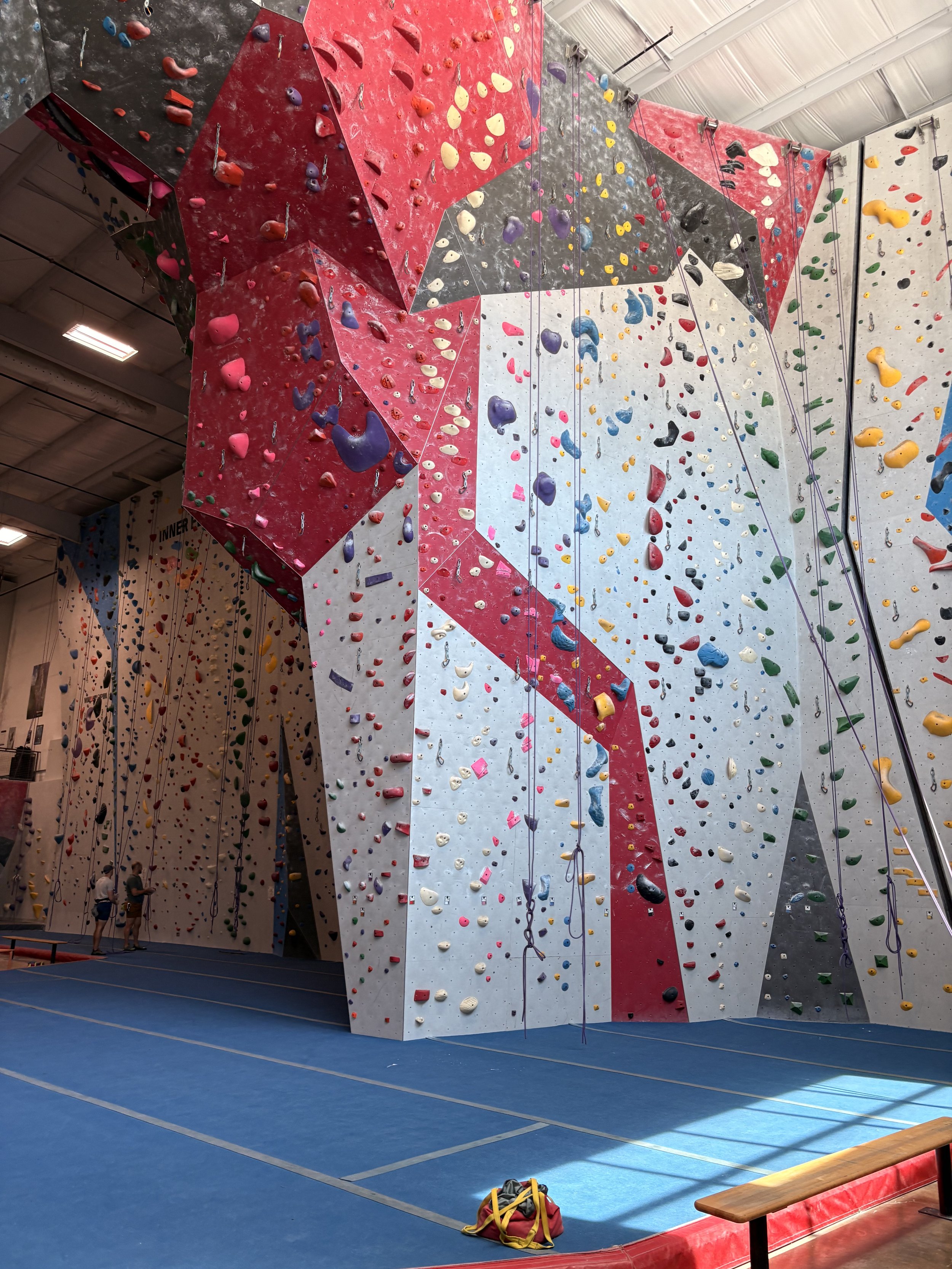 Legs, footwork, and upper body strength get me to the top...