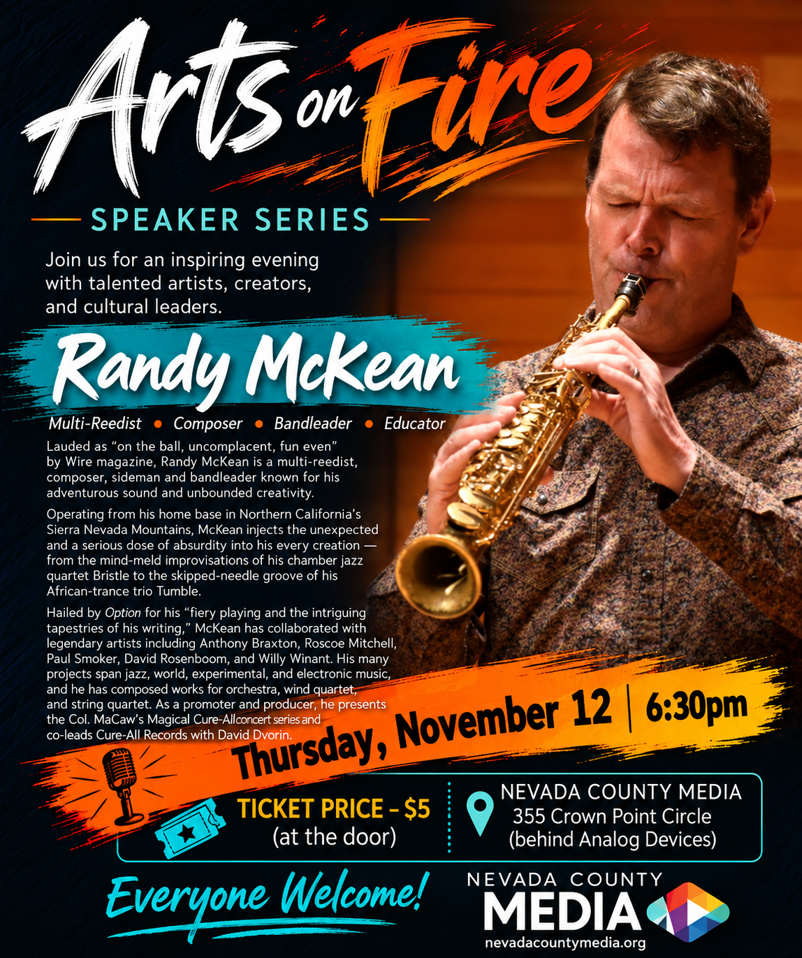 Arts on Fire Speaker Series - Randy McKean