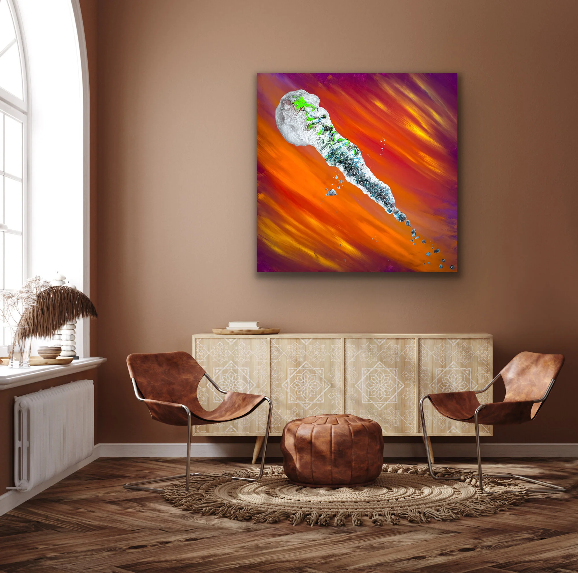 "meteorange slices" (36x36in)