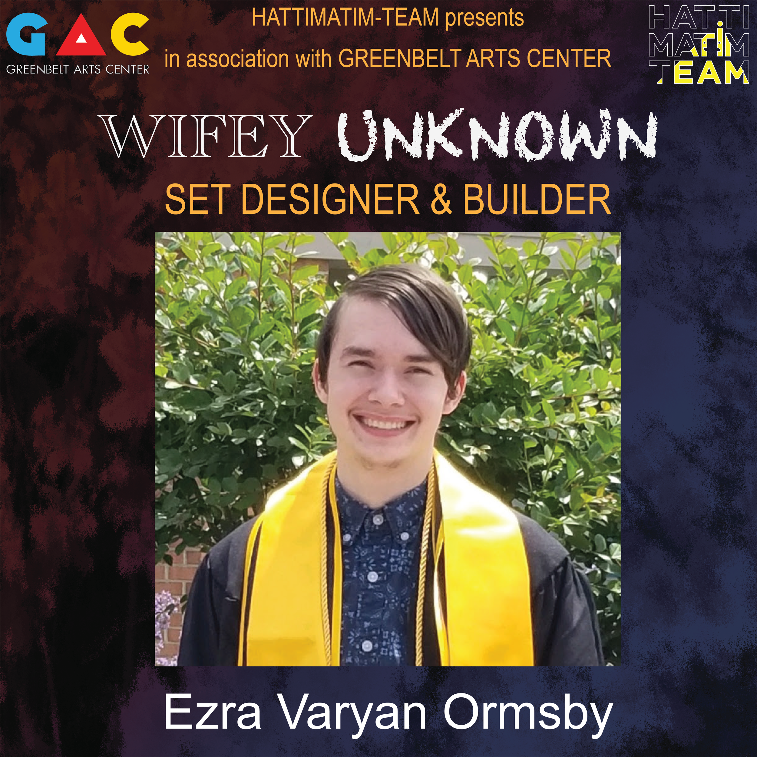  Ezra Varyan Ormsby (Set Designer) (he/they) is a technician residing in the DMW&nbsp;and this is his 2nd production at GAC. He also designed the set for Tick Tick Boom last year. His other recent productions&nbsp;include Imperfect Allies (Voices Fes
