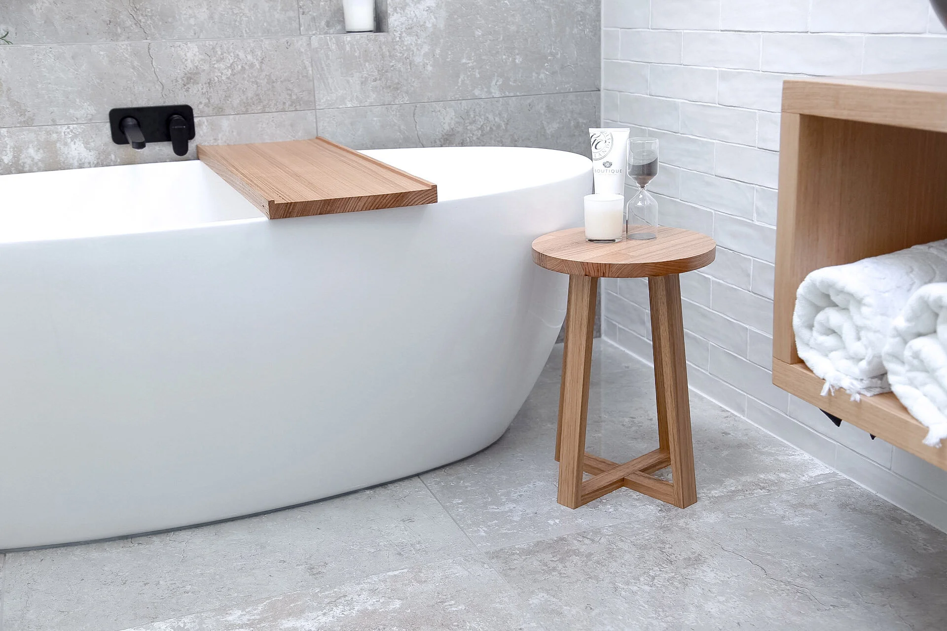 Wooden Stool Next To Bathtub Hinoki Wood Bath Stool Japanese Bath