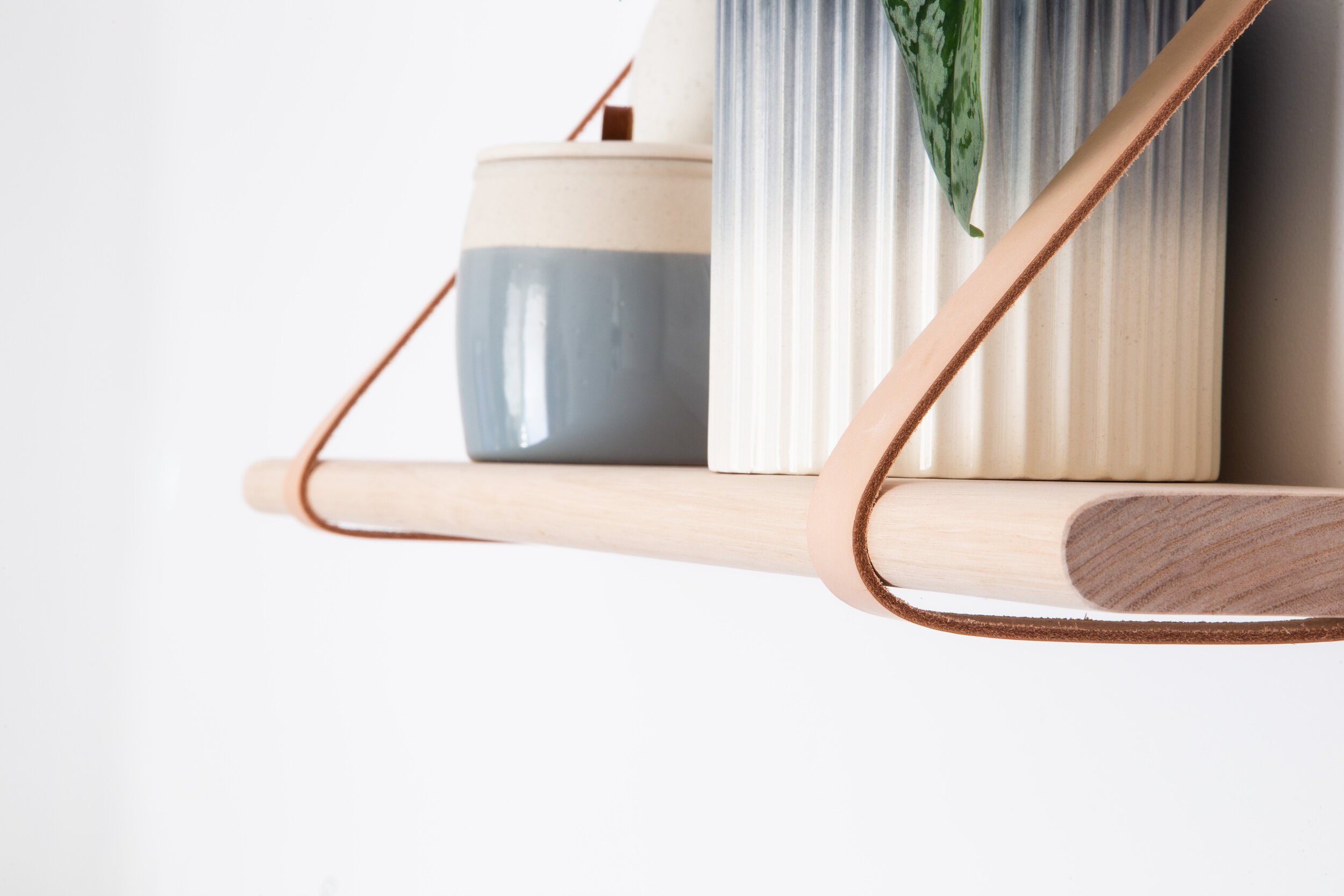 Genuine Leather Strap Shelf