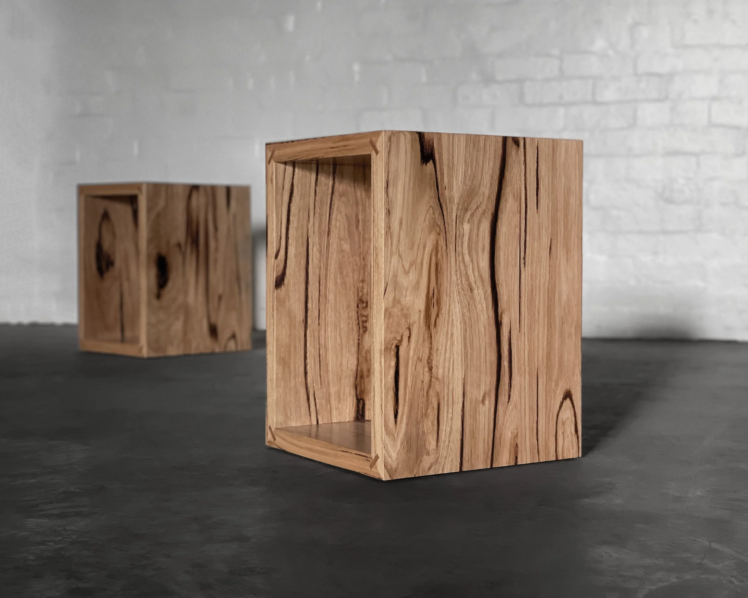 Victorian Ash Cube Side Table