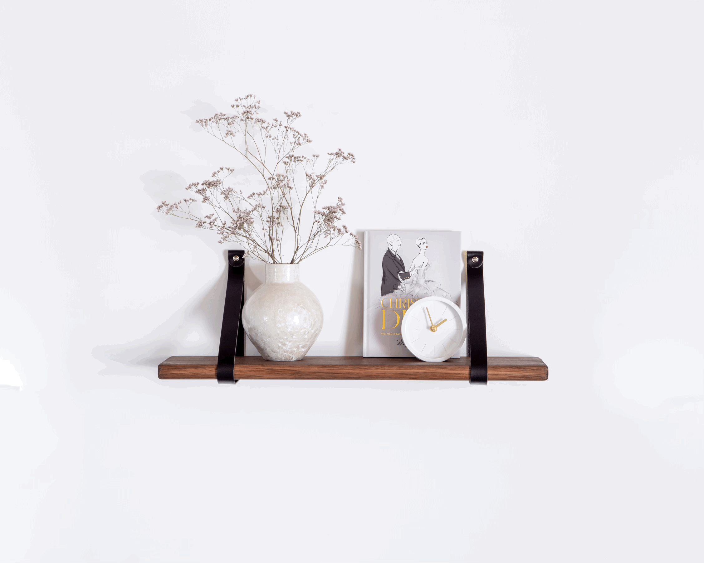Curved-Edge Shelf in Dark Timber
