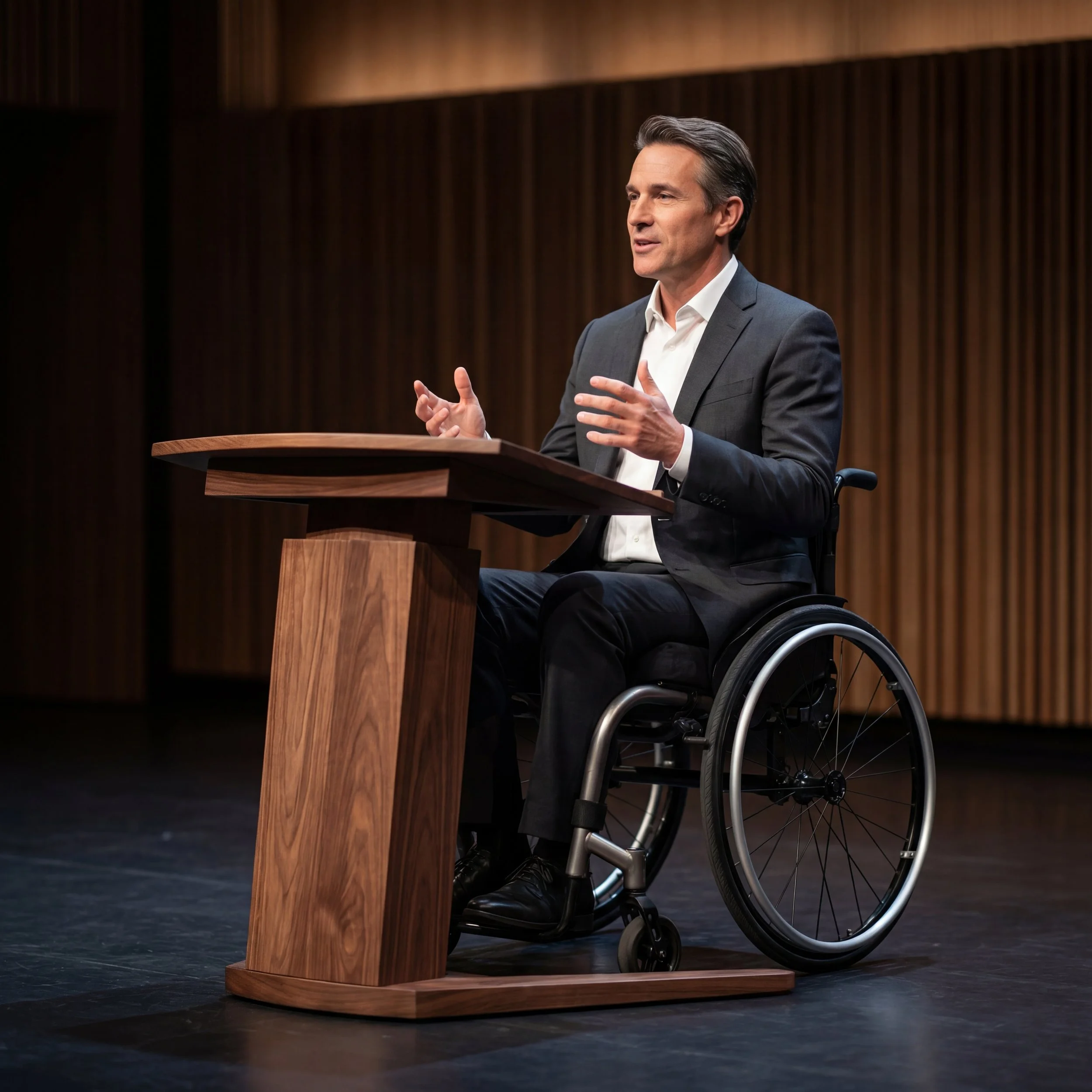 Wheelchair accessible lectern