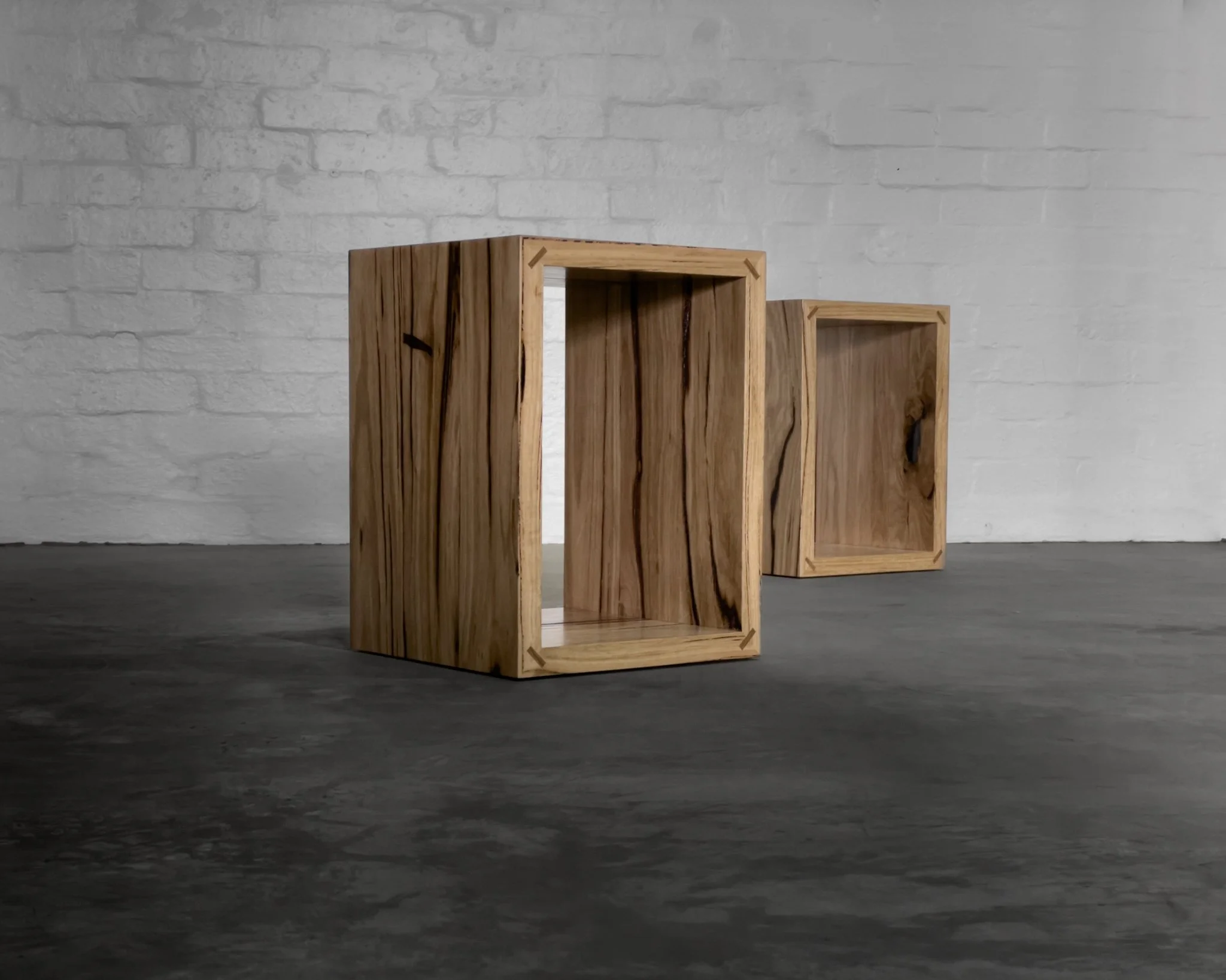 Wooden Cube Side Table