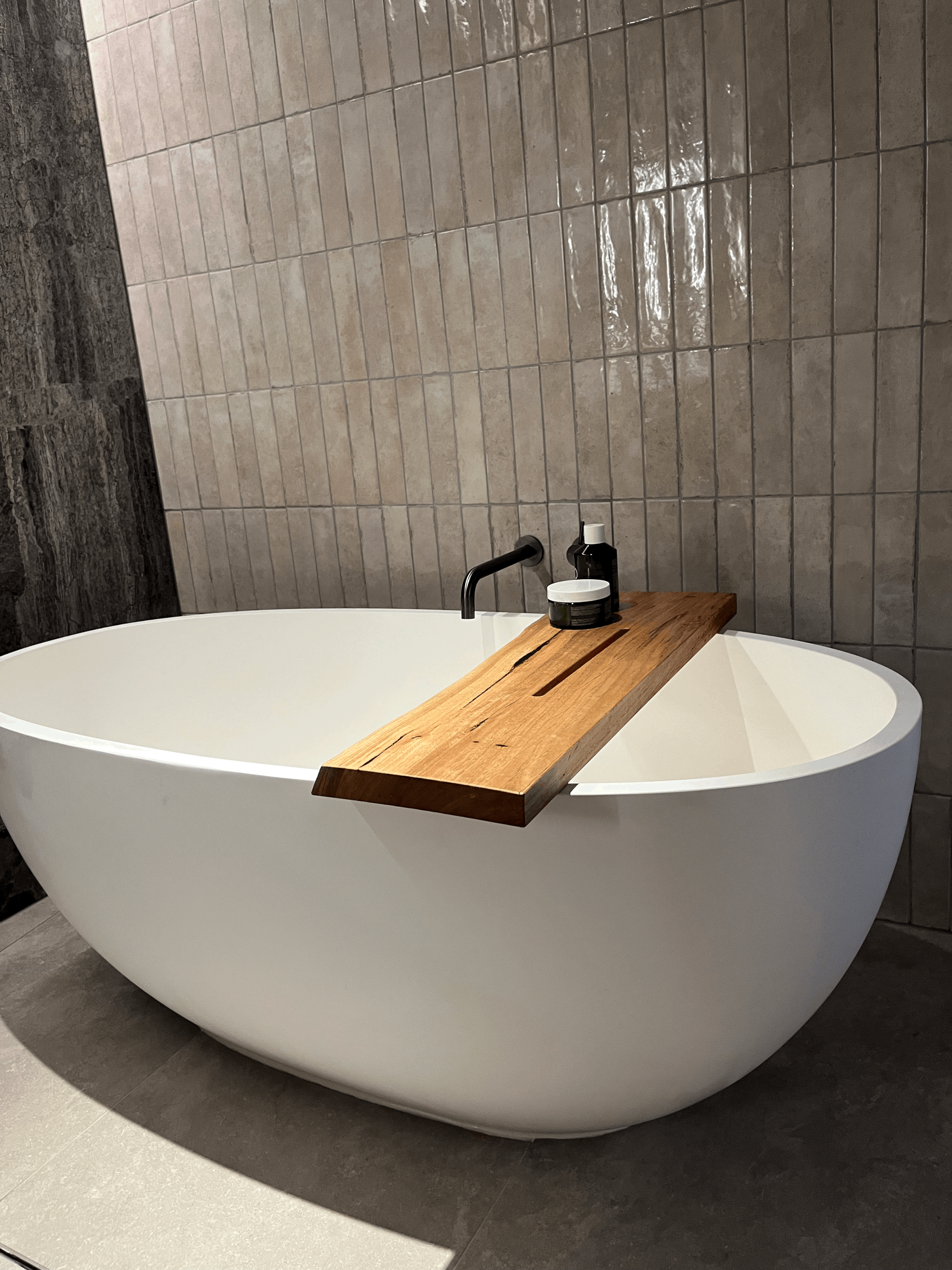 Victorian Ash Bath Caddy with Live Edge