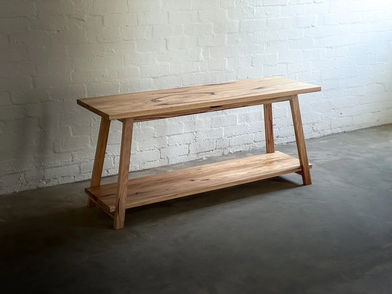 Wooden bathroom bench seat handcrafted from Victorian Ash