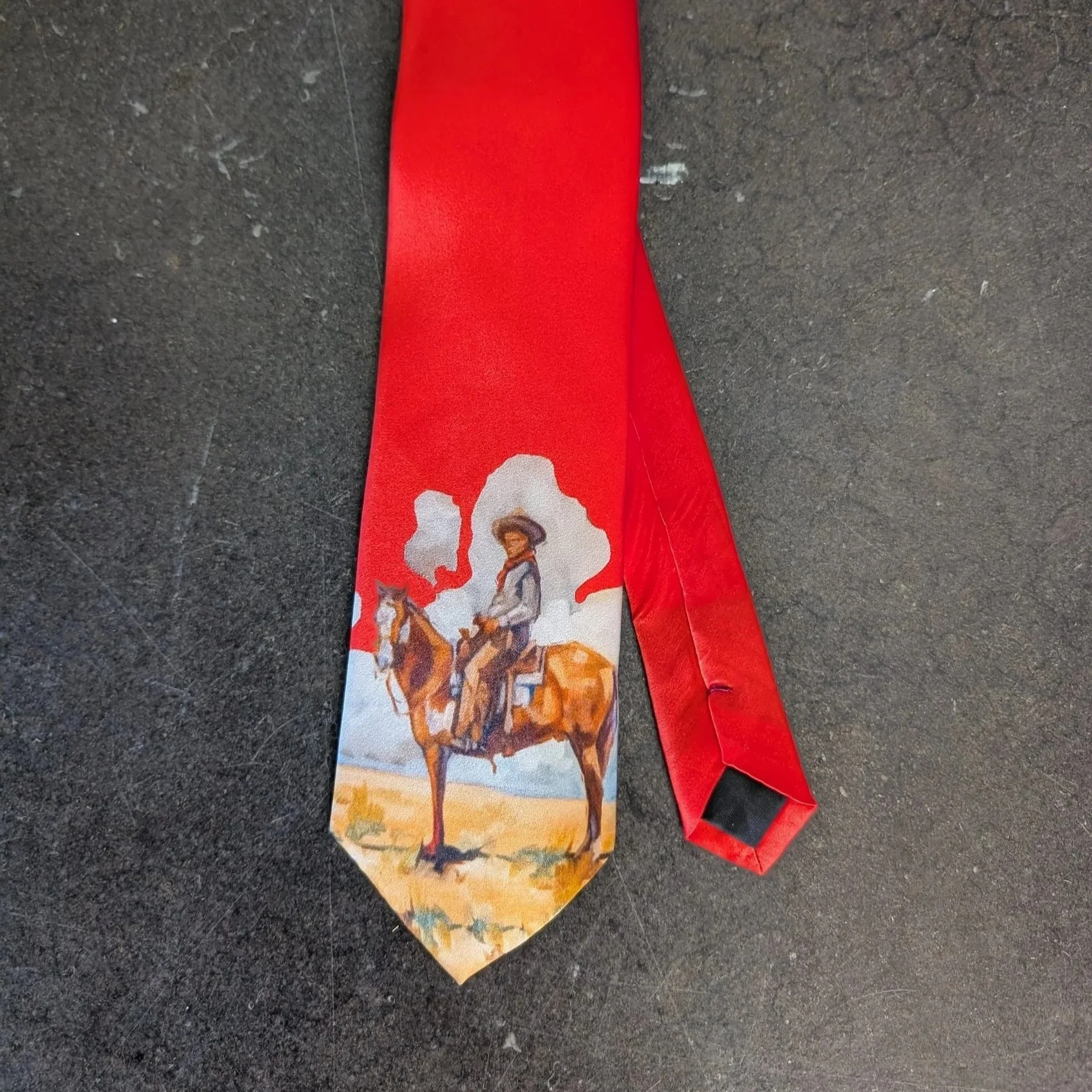 Cowboy Red Silk Tie