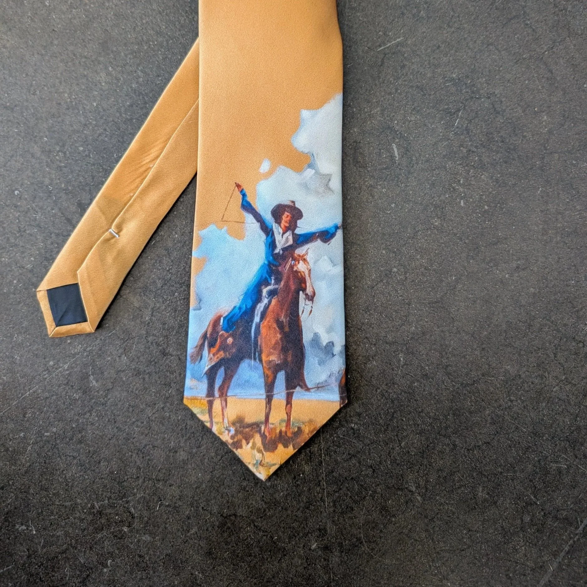 Flores La Due Gold Silk Tie