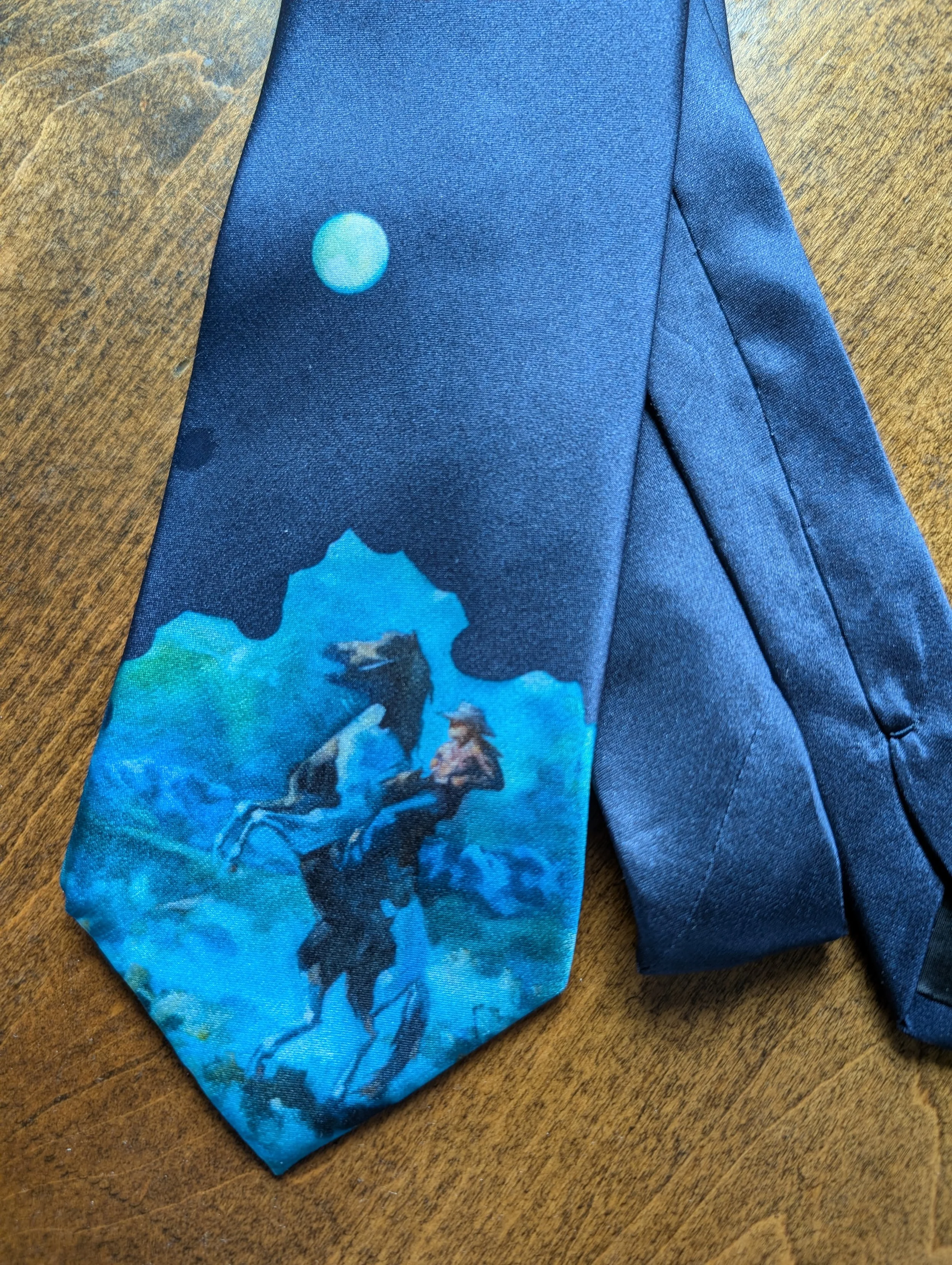 Navy Rearing Pony Silk Tie