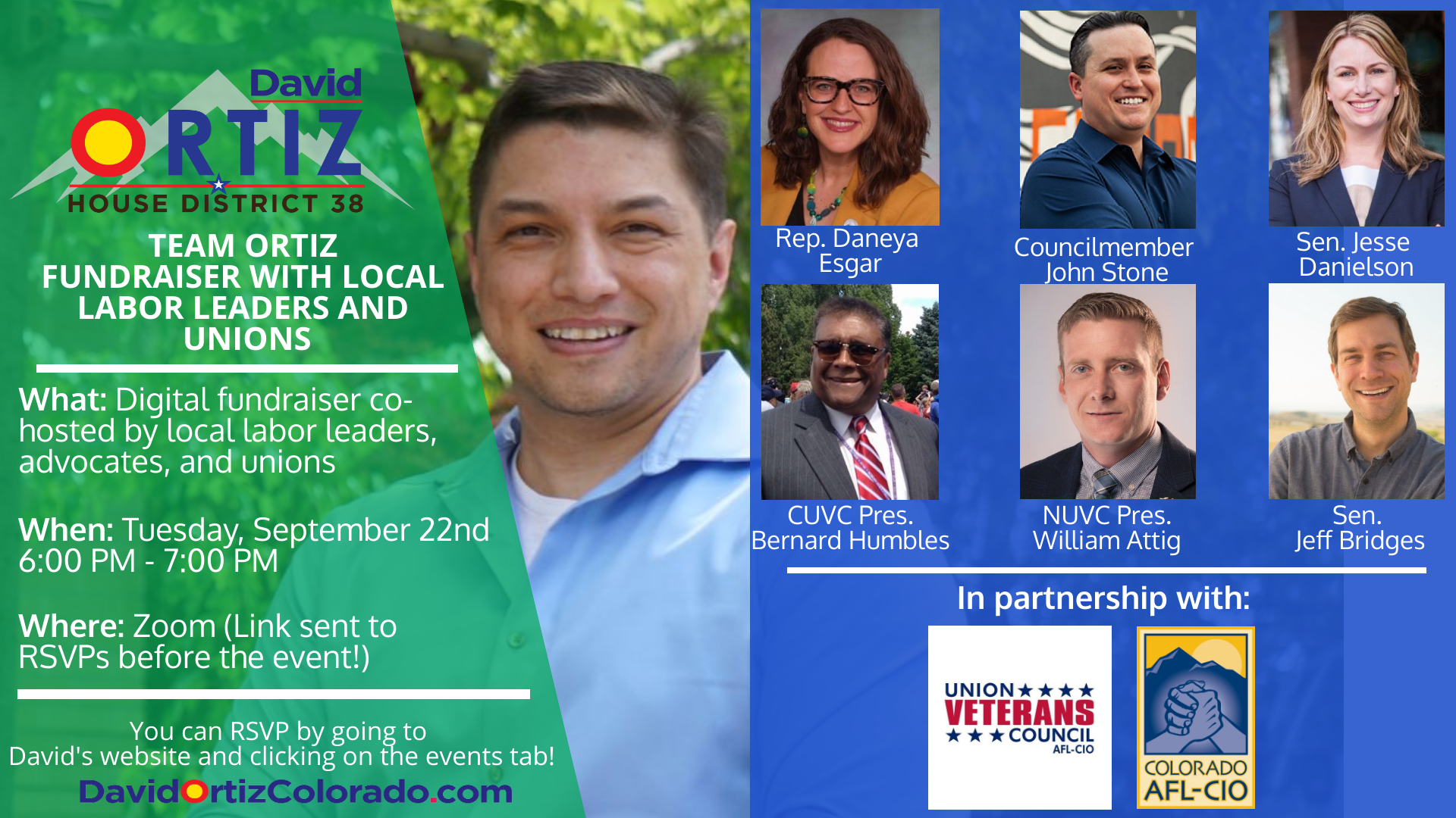 Team Ortiz Fundraiser With Local Labor Leaders and Unions!