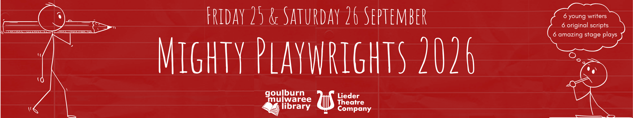 Mighty Playwrights 2026. Friday 25 and Saturday 26 September.