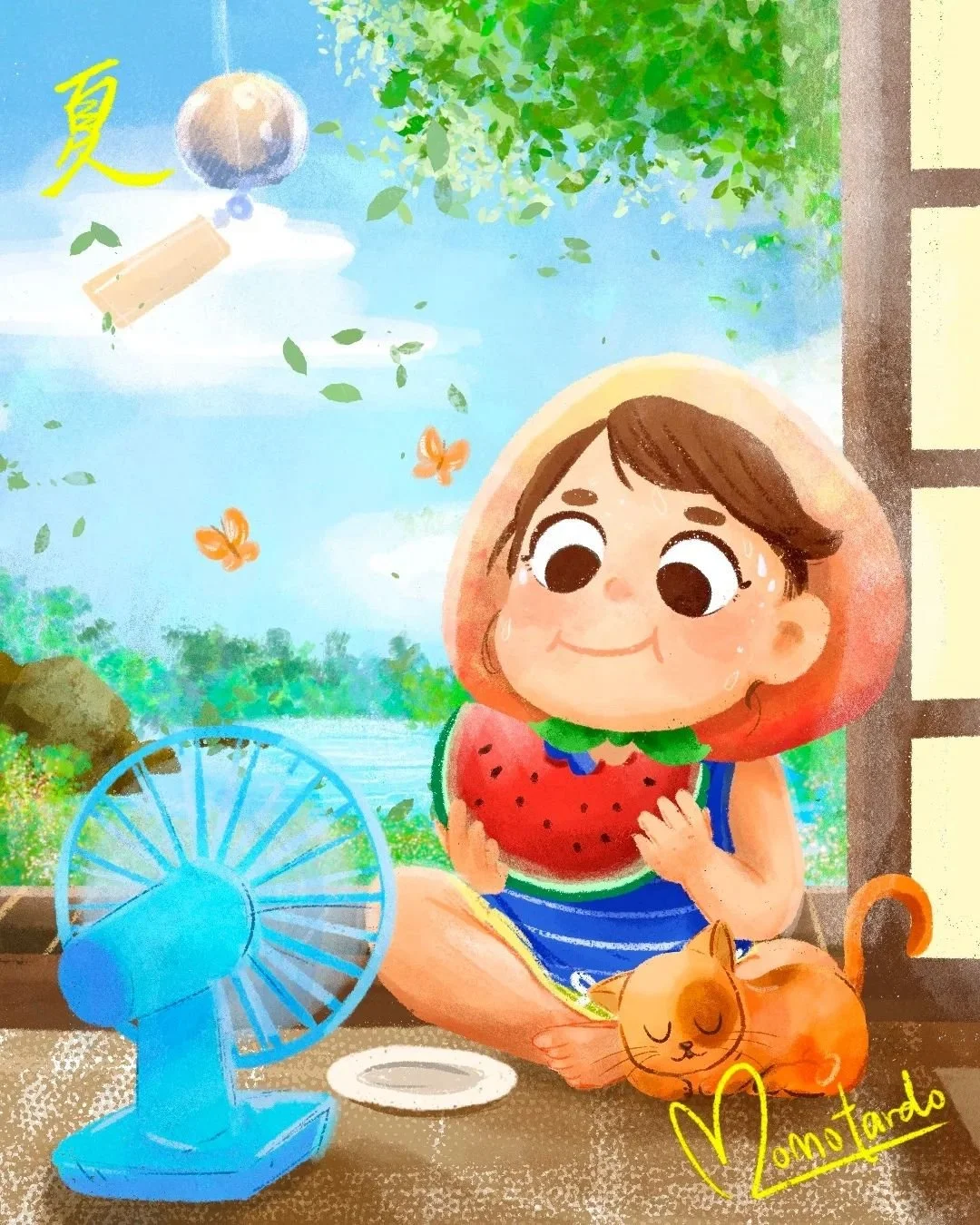 It's summertime! 

#momotardo #momo #peach #illustration #drawing #colour #digital #summer #絵 #イラストレーション #イラスト #もも