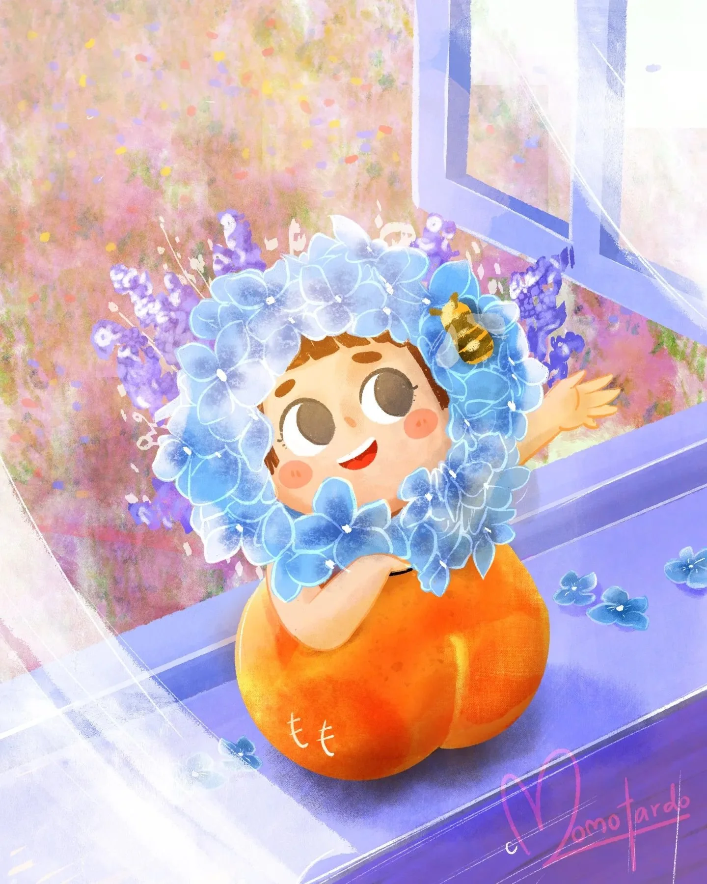 Hydrangeaaaaaaa-momo and her little bee friend

 #momo #momotardo #illustration #digitalillustration #digital #drawing #イラストレーション #イラストレーター #イラスト #絵 #绘画 #画